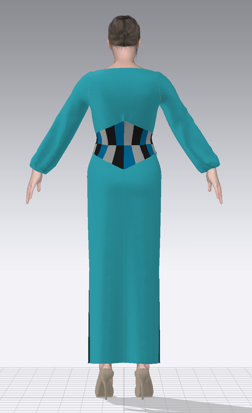 Look 3 digital simulation back view
