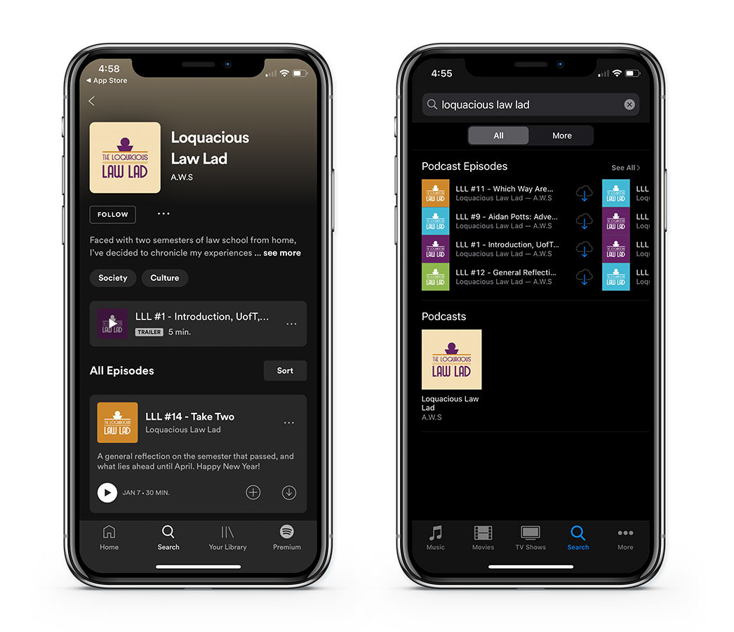 As they appear on the App Store