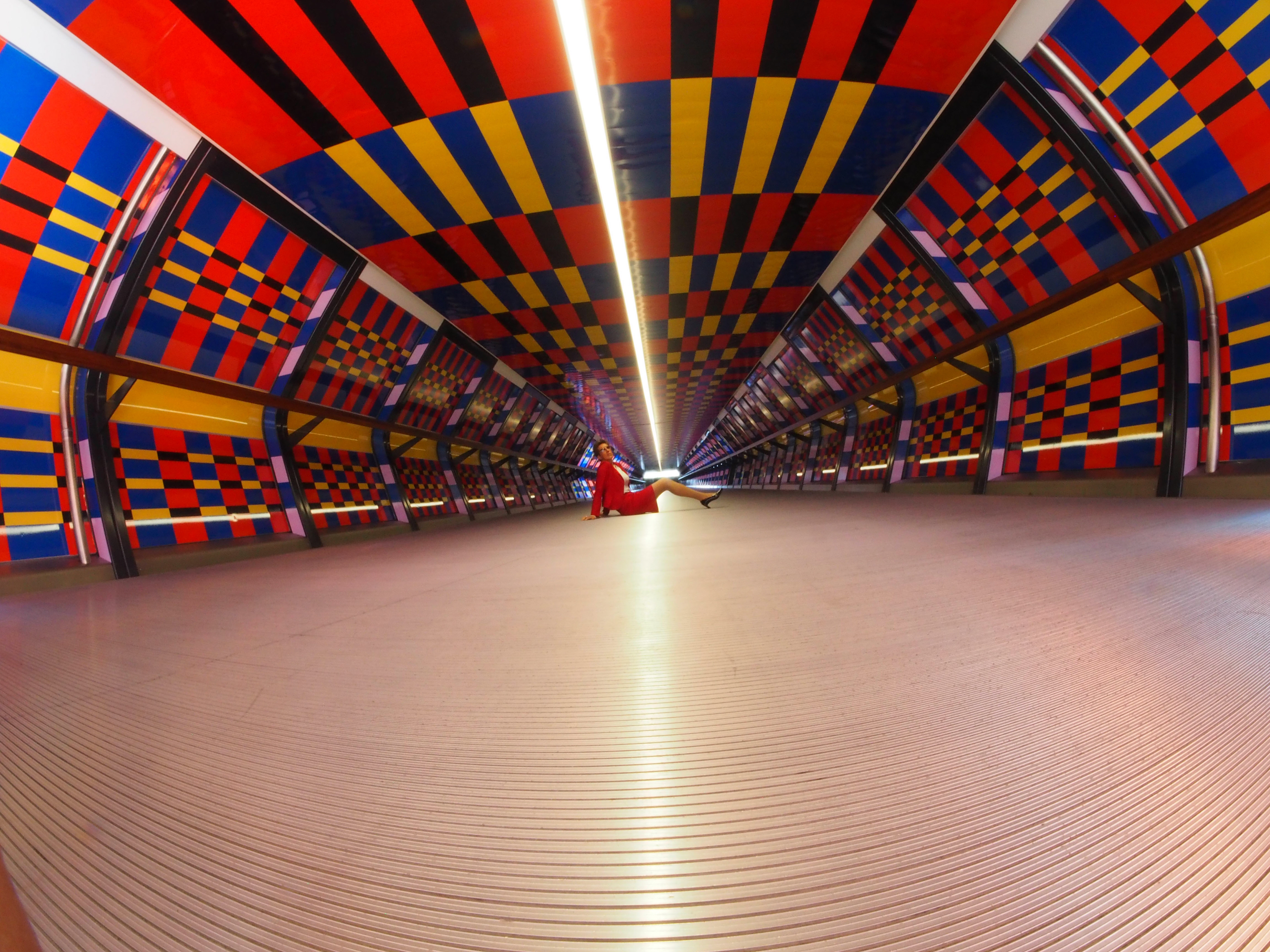 Crossrail Station Walkway (temporarily decorated)