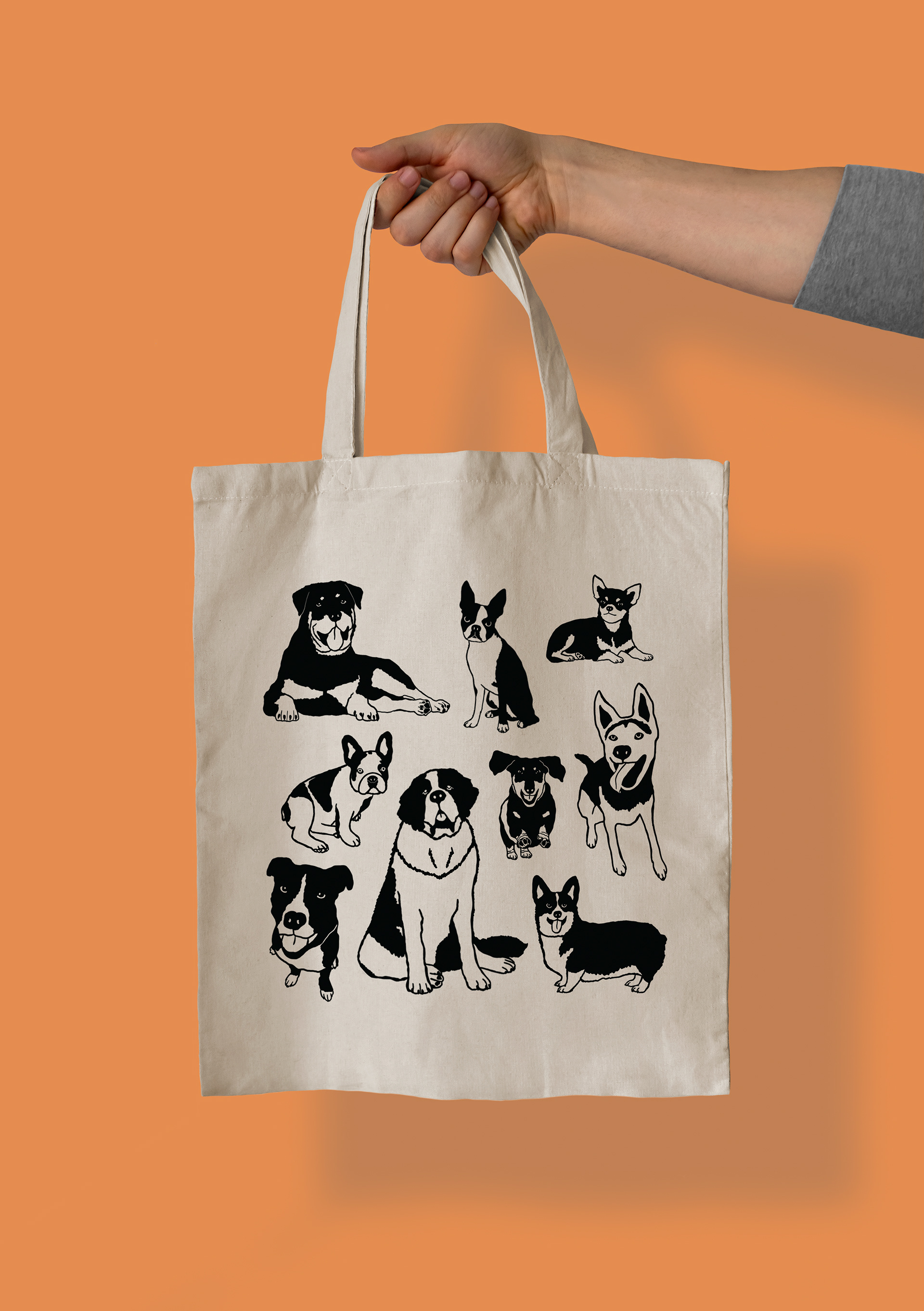 Dog Tote Bag Mockup