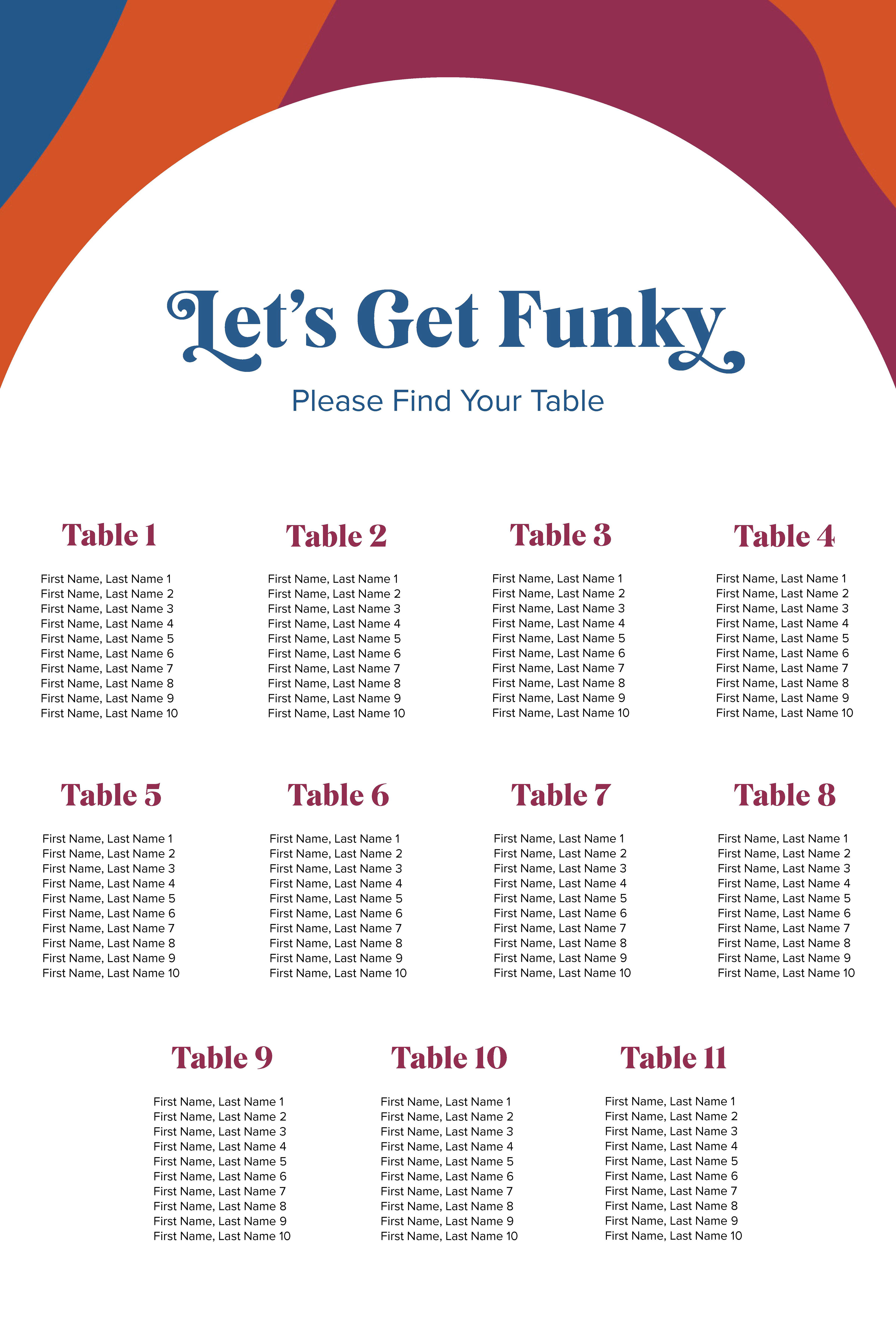 Seating Chart Poster