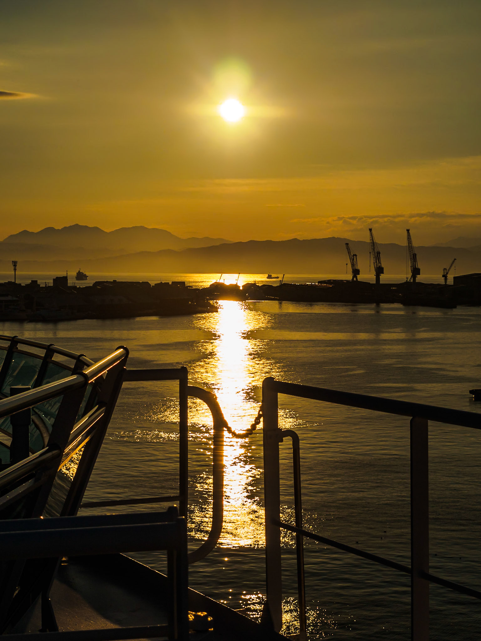 Sunset over Hakodate Docks