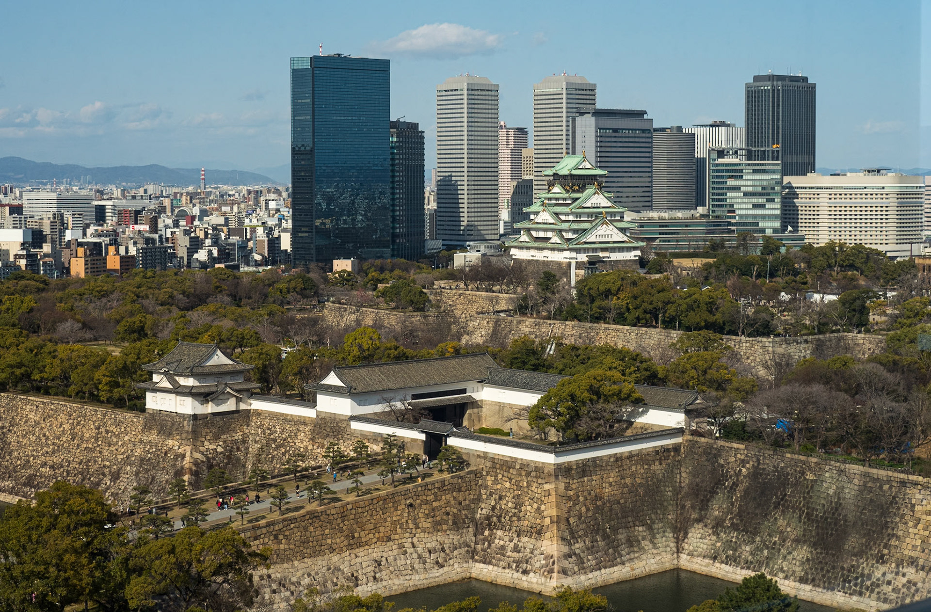 Osaka Castle viewed from 9th Floor Osaka Musuem of History