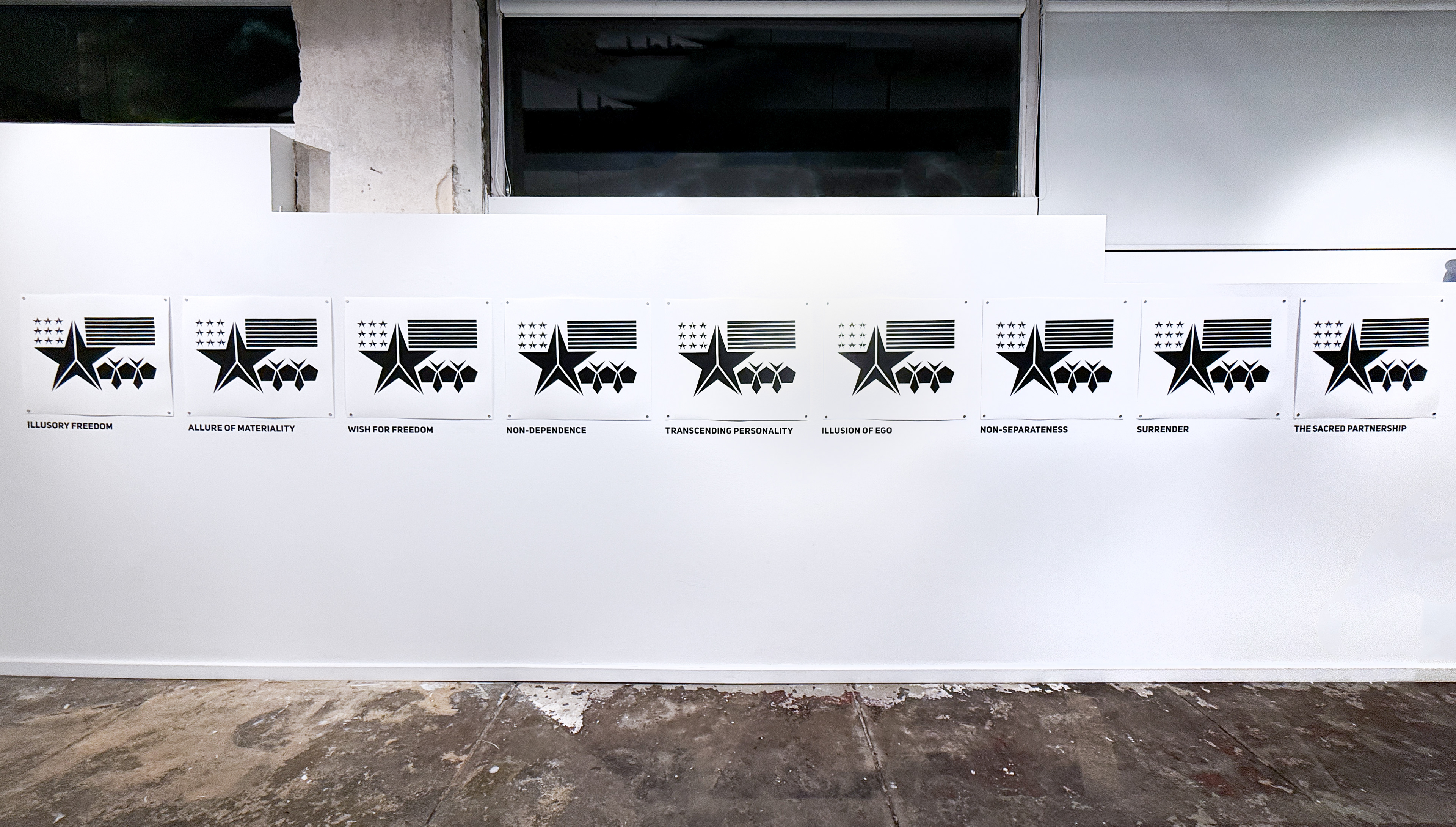 Our Better Angels: Nine Stages of Freedom, 2025, silkscreen print edition, matte black vinyl.