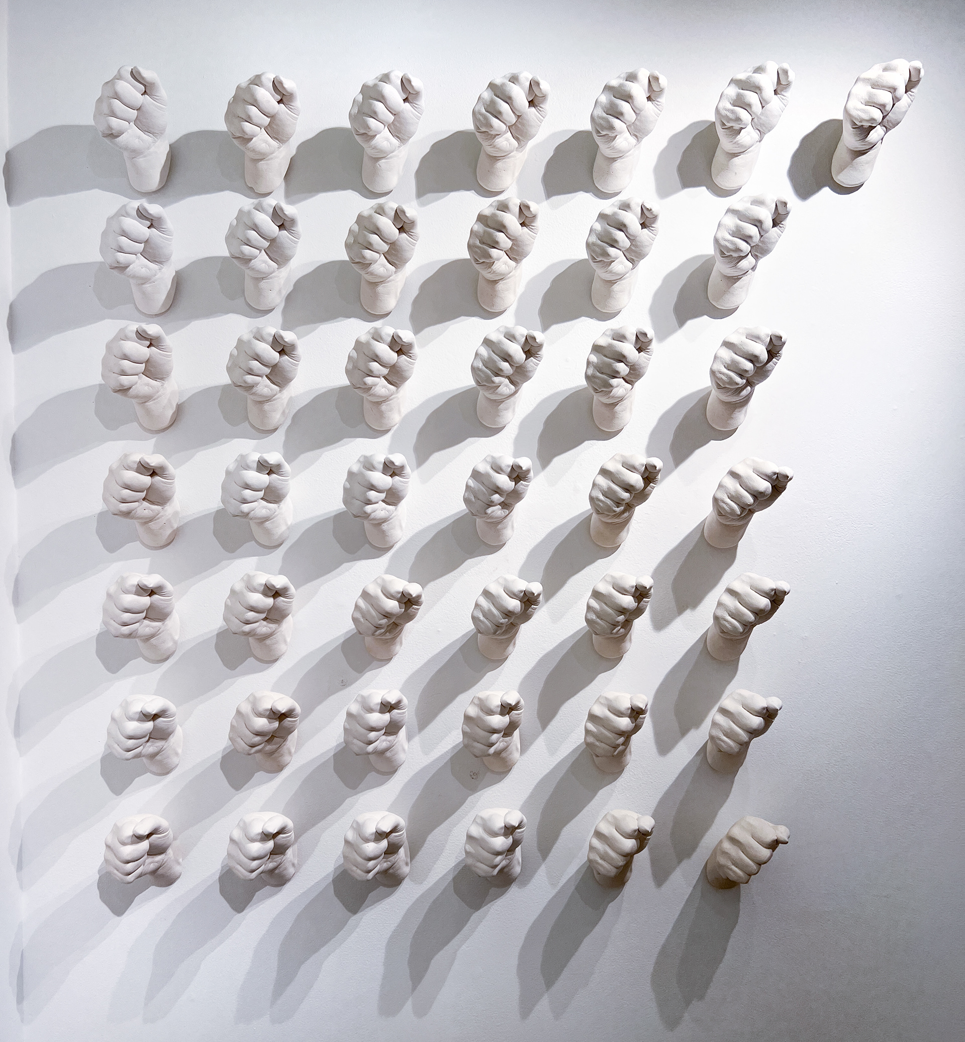 “43”, 2023, plaster, 4 x 5 ft