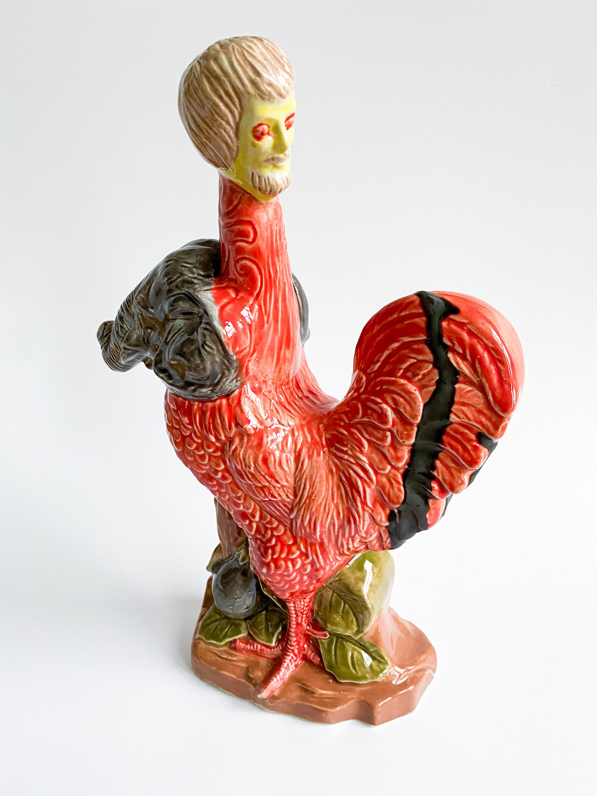  Joseph Elephant Rooster, 2022, slip cast porcelain, glaze, 12 x 6 x 3 in