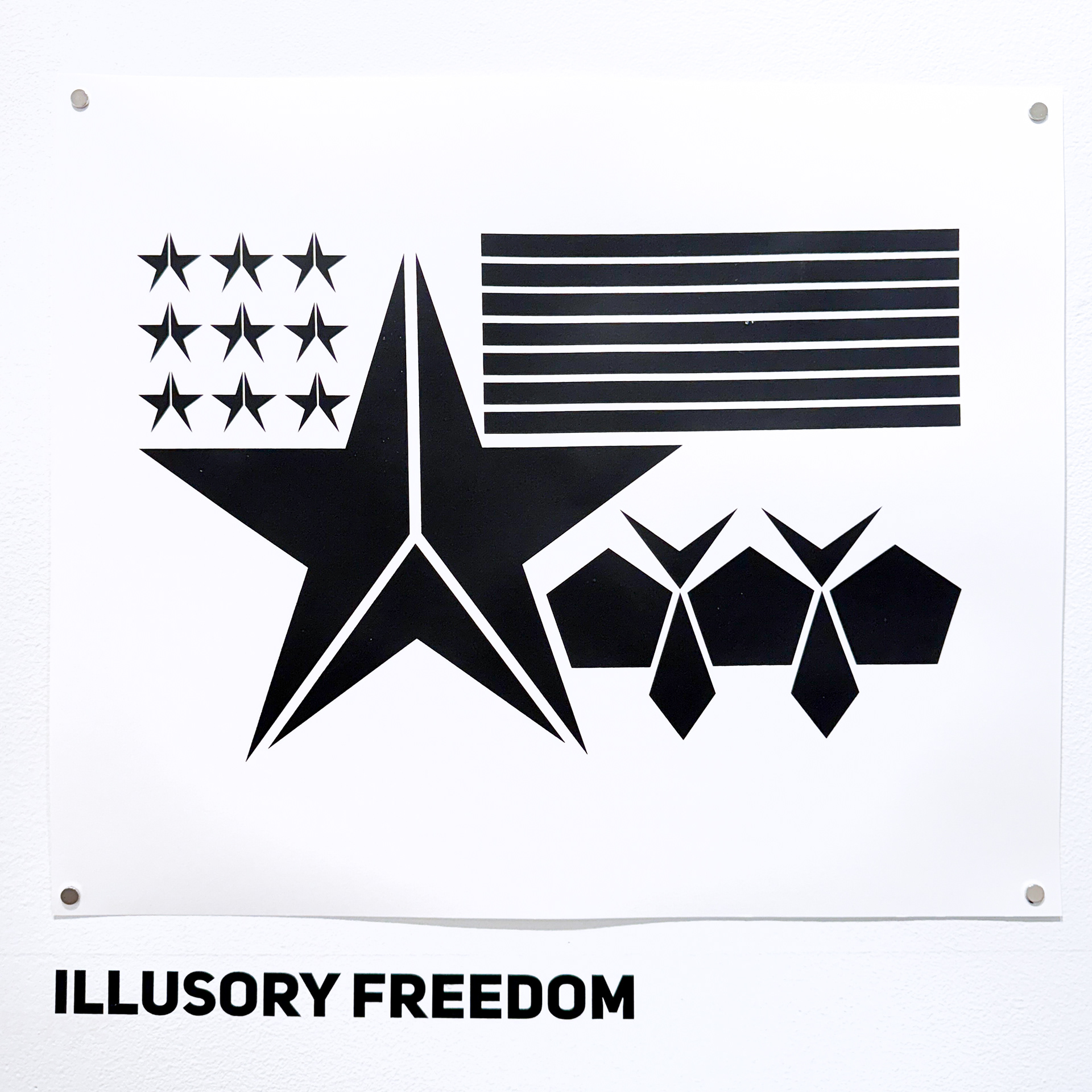 Our Better Angels: Nine Stages of Freedom, 2025, silkscreen print edition, matte black vinyl, detail.