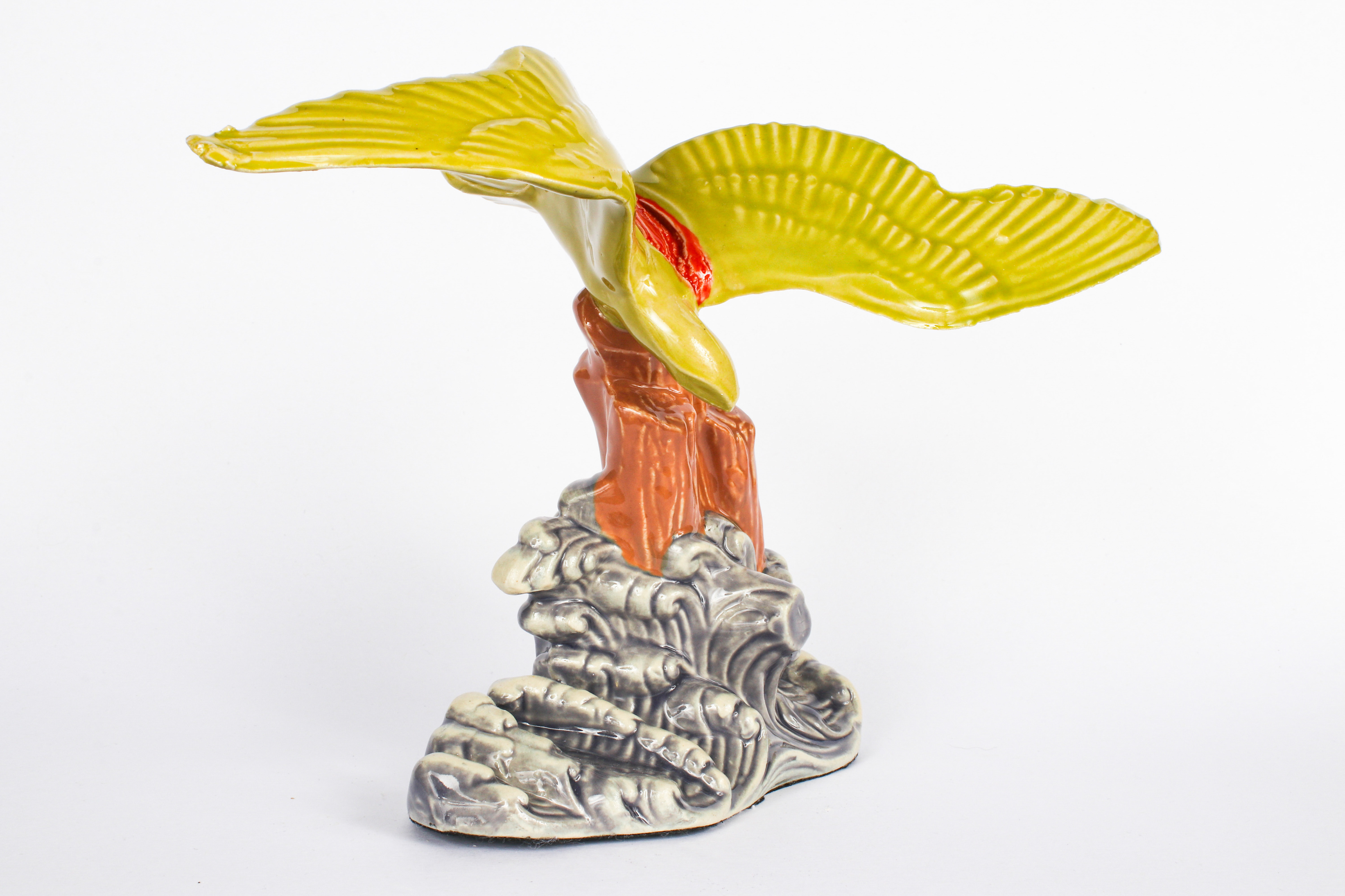 Bird on Pillars, 2022, slip cast porcelain, glaze, 6 x 3 x 9 in