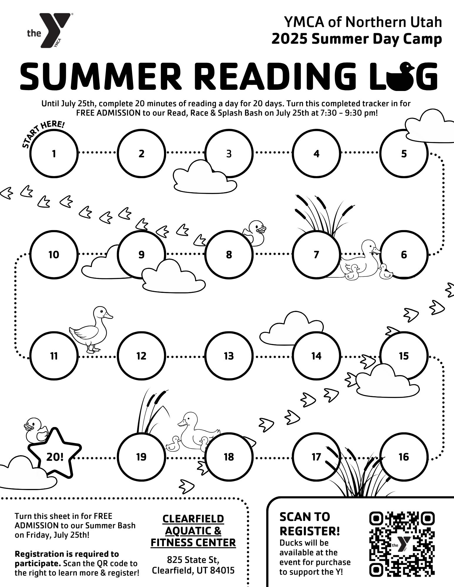 Reading log for the YMCA of Northern Utah