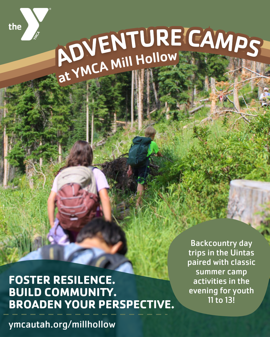 Promotional marketing graphic for the YMCA of Northern Utah