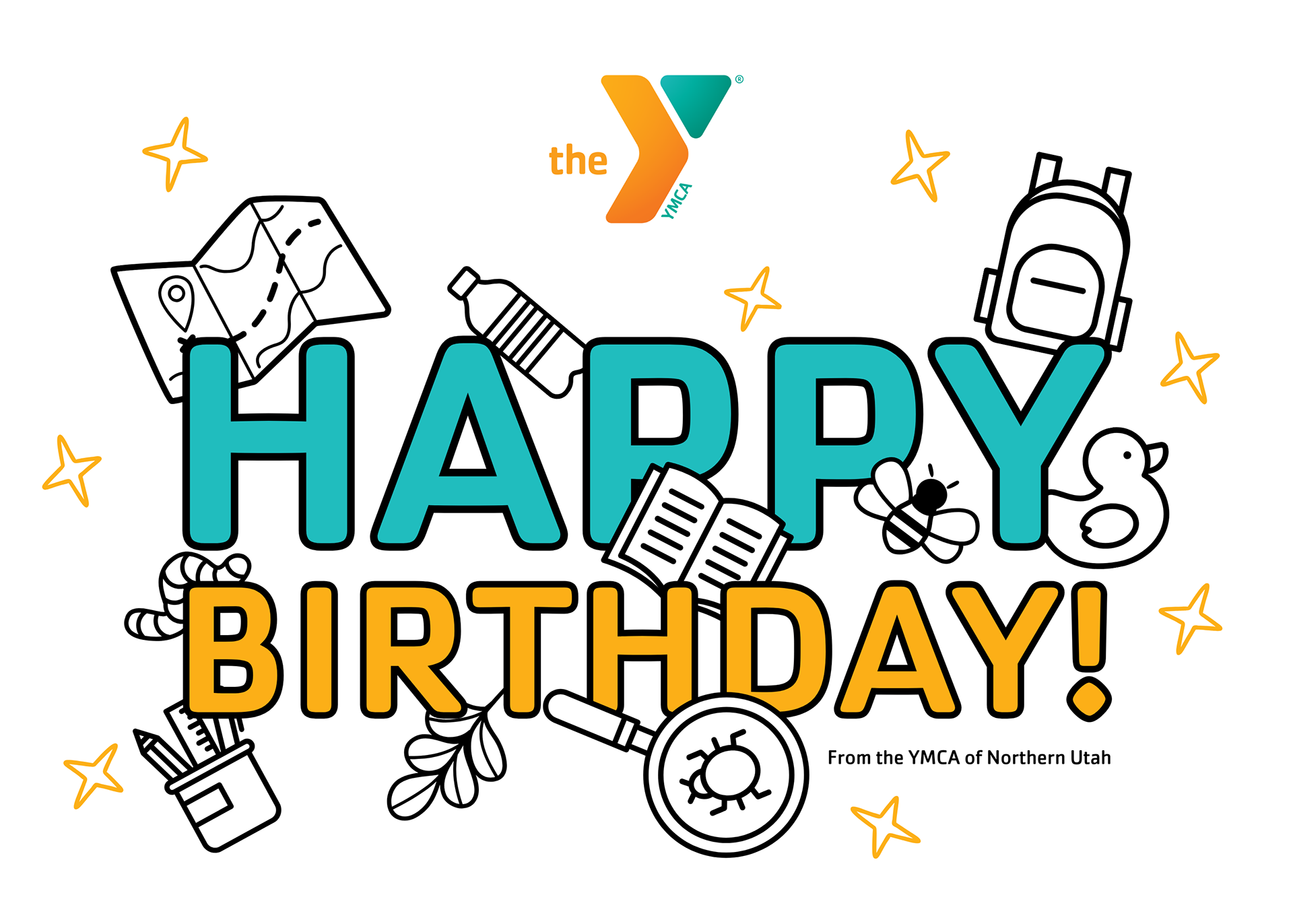 Birthday postcard for the YMCA of Northern Utah