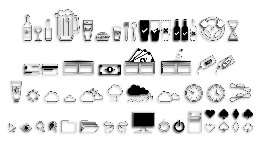 Miscellaneous vector icons.