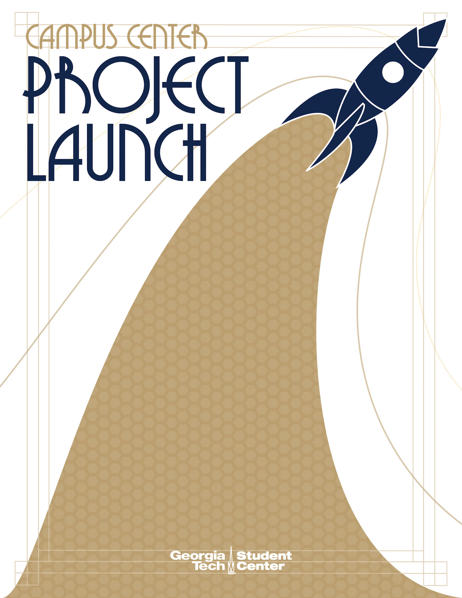 Banner for the launch of the new Campus Center construction project at Georgia Tech.