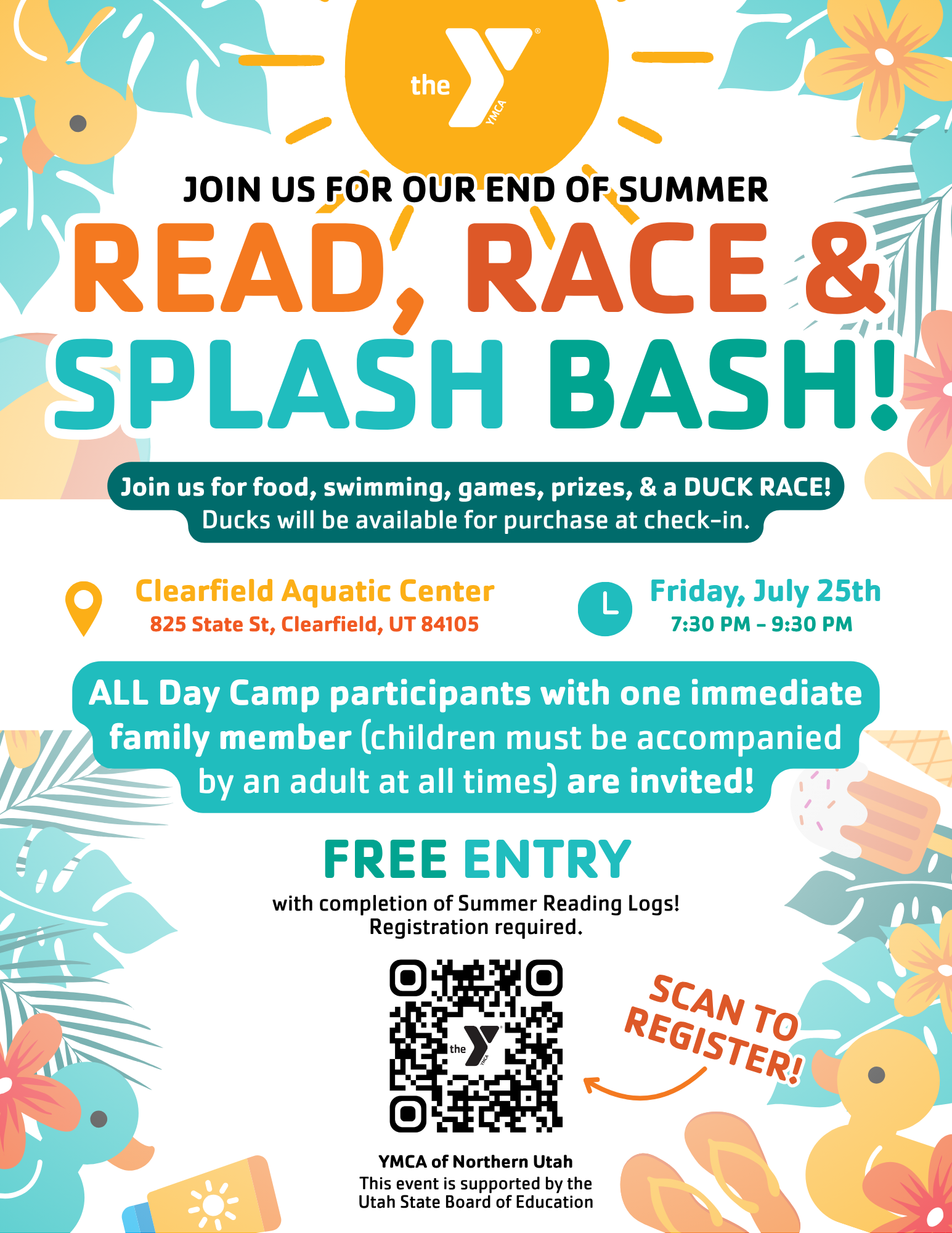 Event flyer for the YMCA of Northern Utah