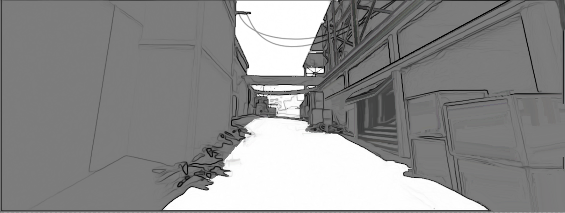 Building 1 Alley - Exterior 2 (Sketch)