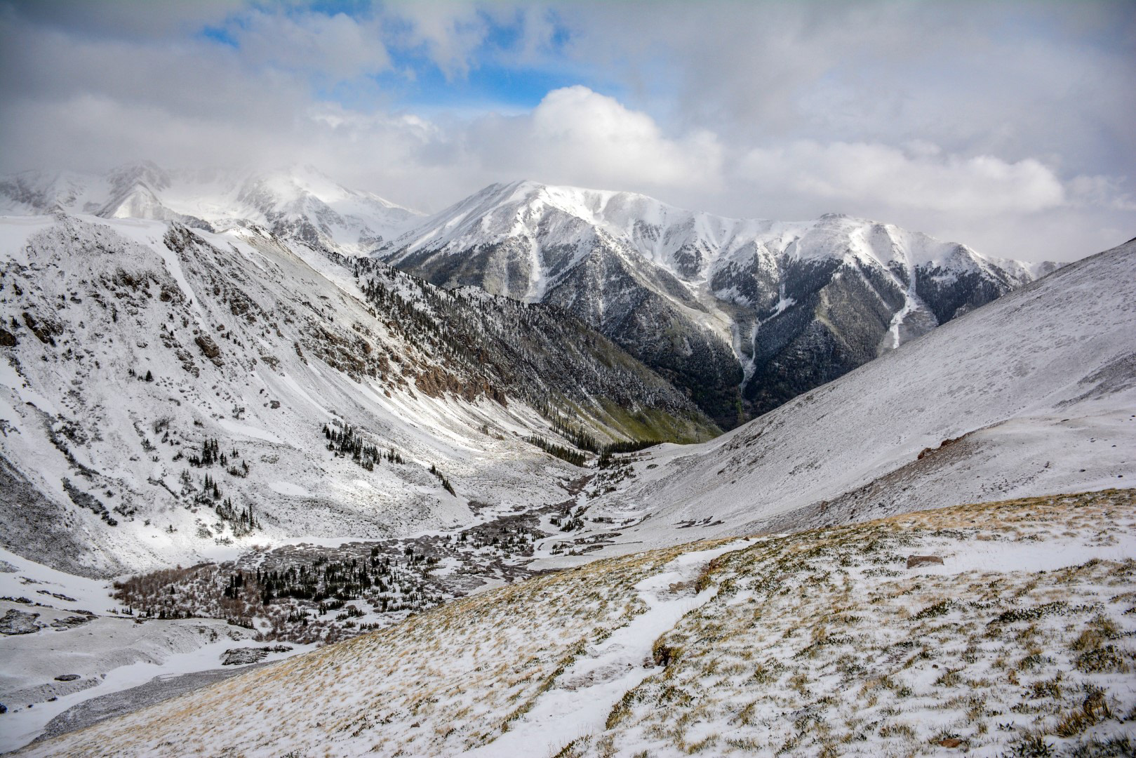 Looking back along the Mt Belford trail