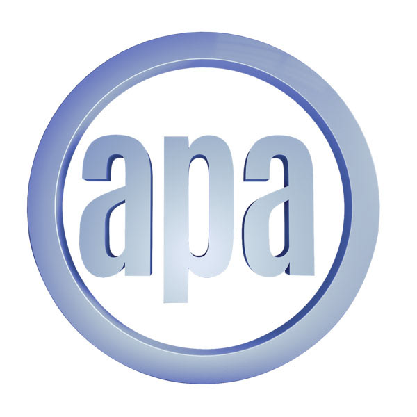 trust stamp blue ring with letters apa inside