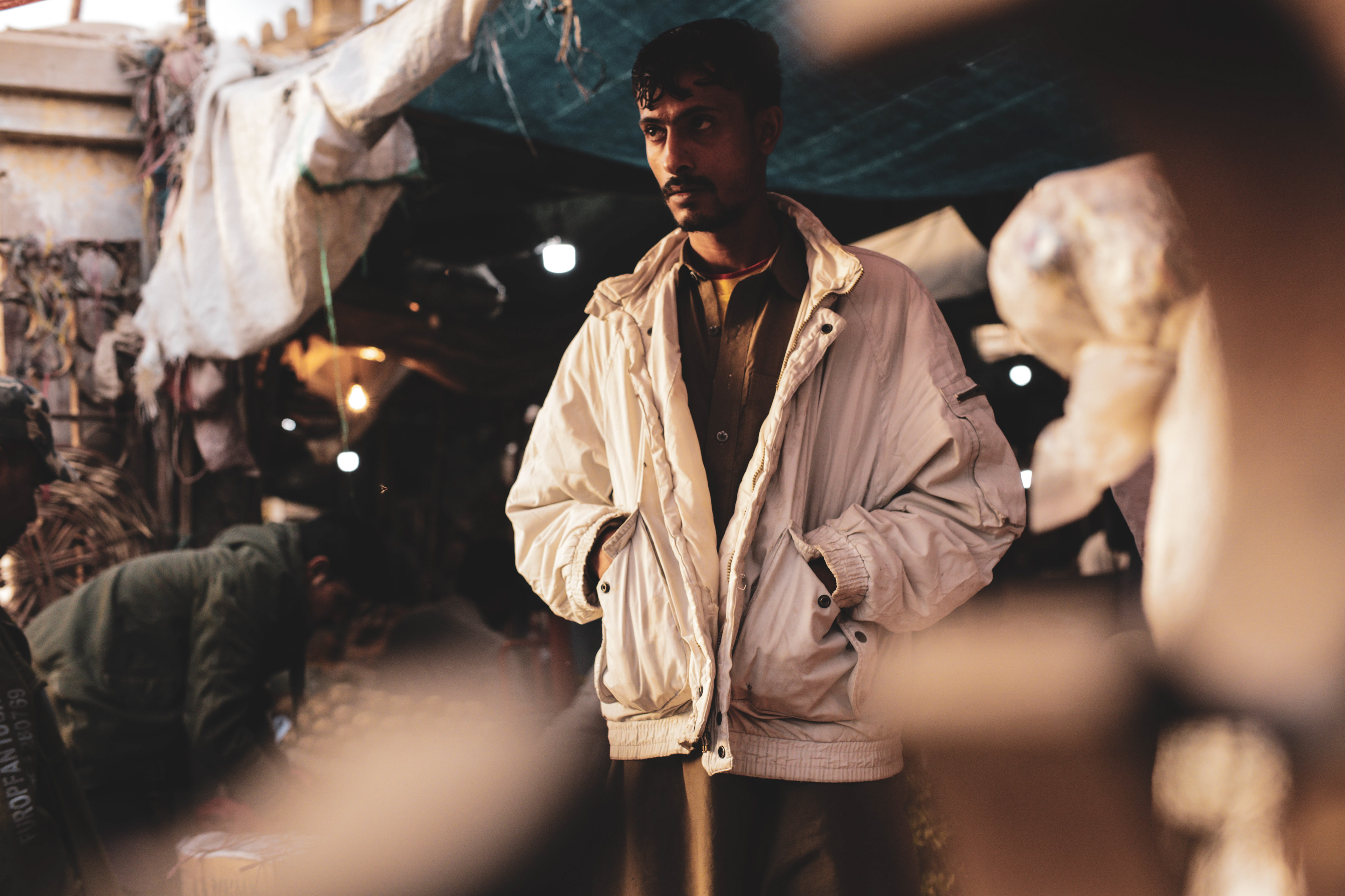 A local seller waits for customers in Lee Market in Karachi, Pakistan, December 25th 2021.