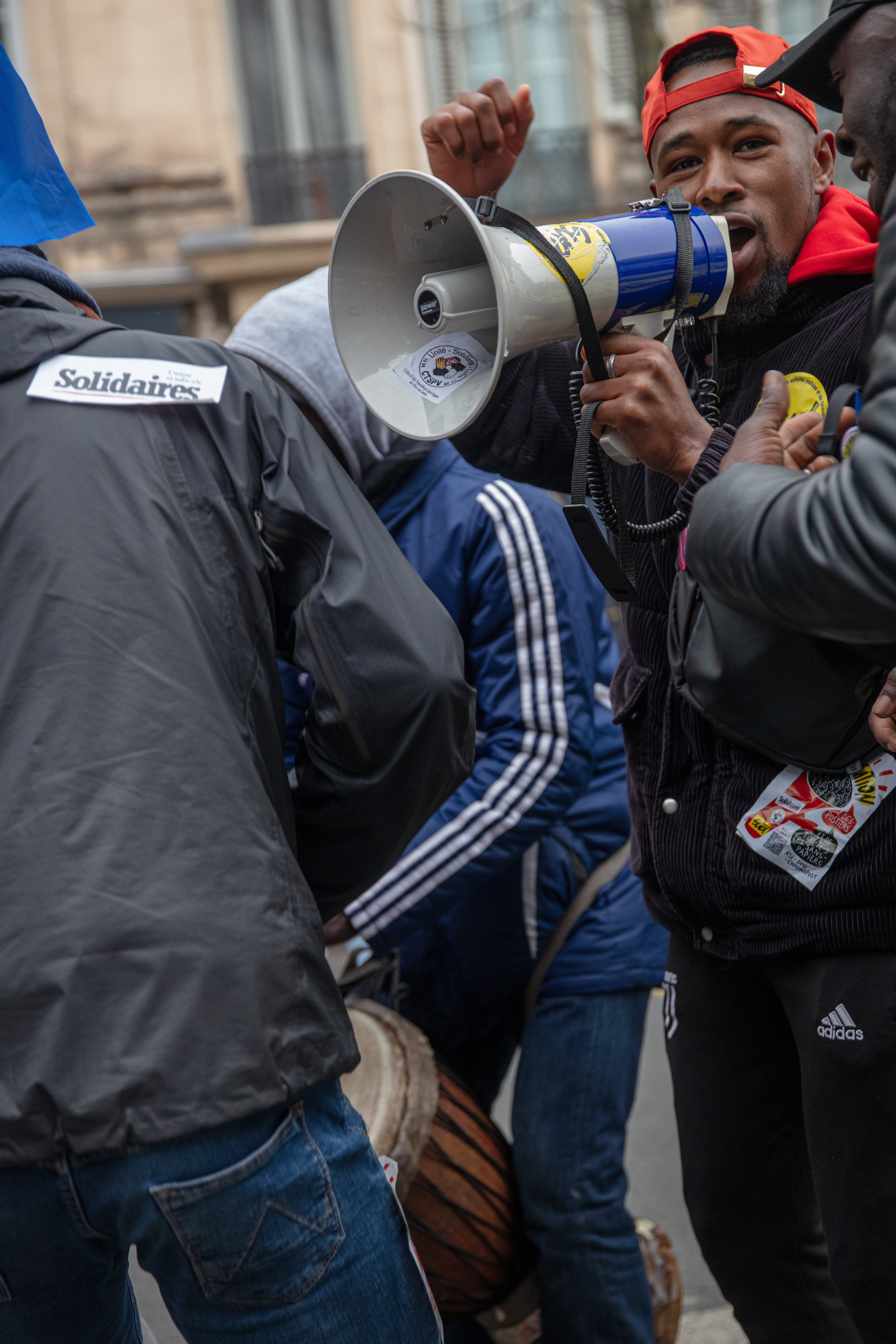 A protester at demonstration near Bastille against the raise of the retirement age, in Paris, France, January 19th 2023.