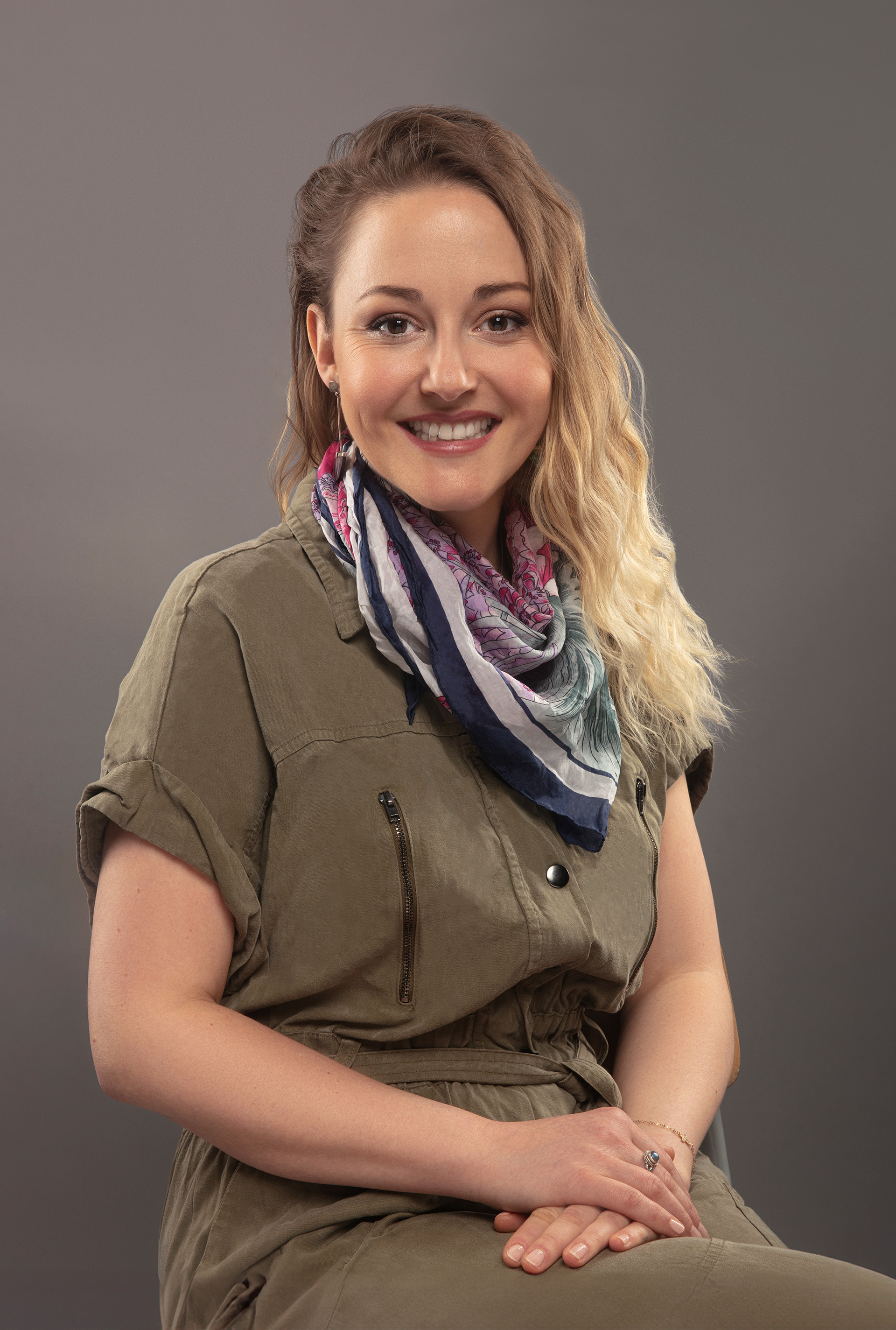 Anne Anne Neuenschwander, with her grandmother's scarf.