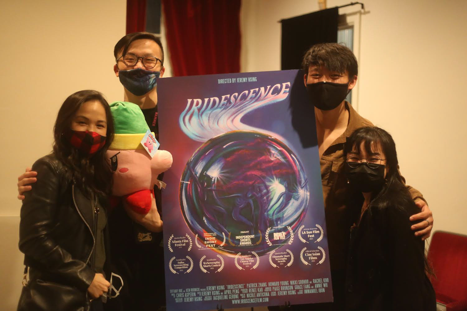 Premiere picture with my cast for my short Iridescence (2022)