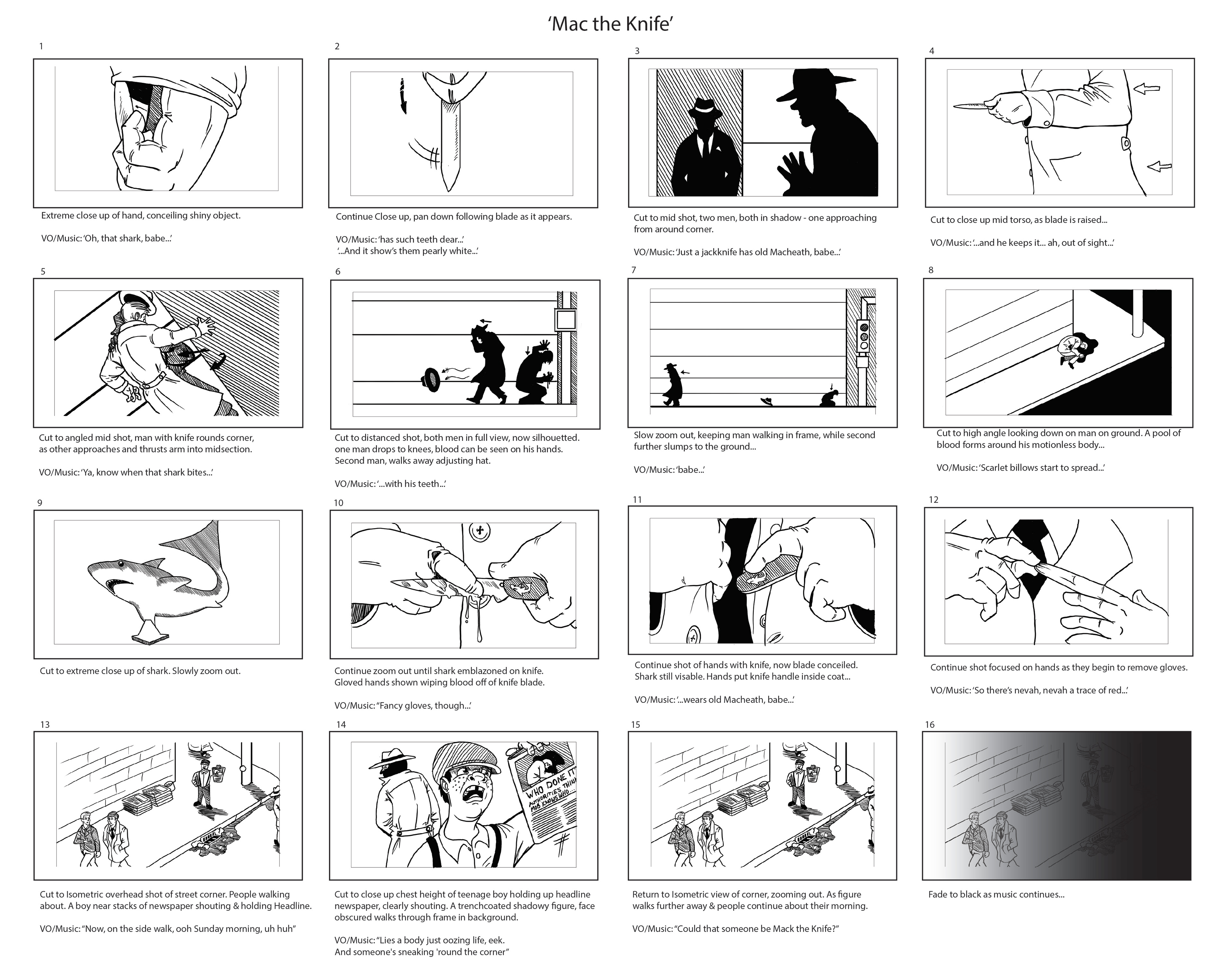 Mack the Knife Storyboard