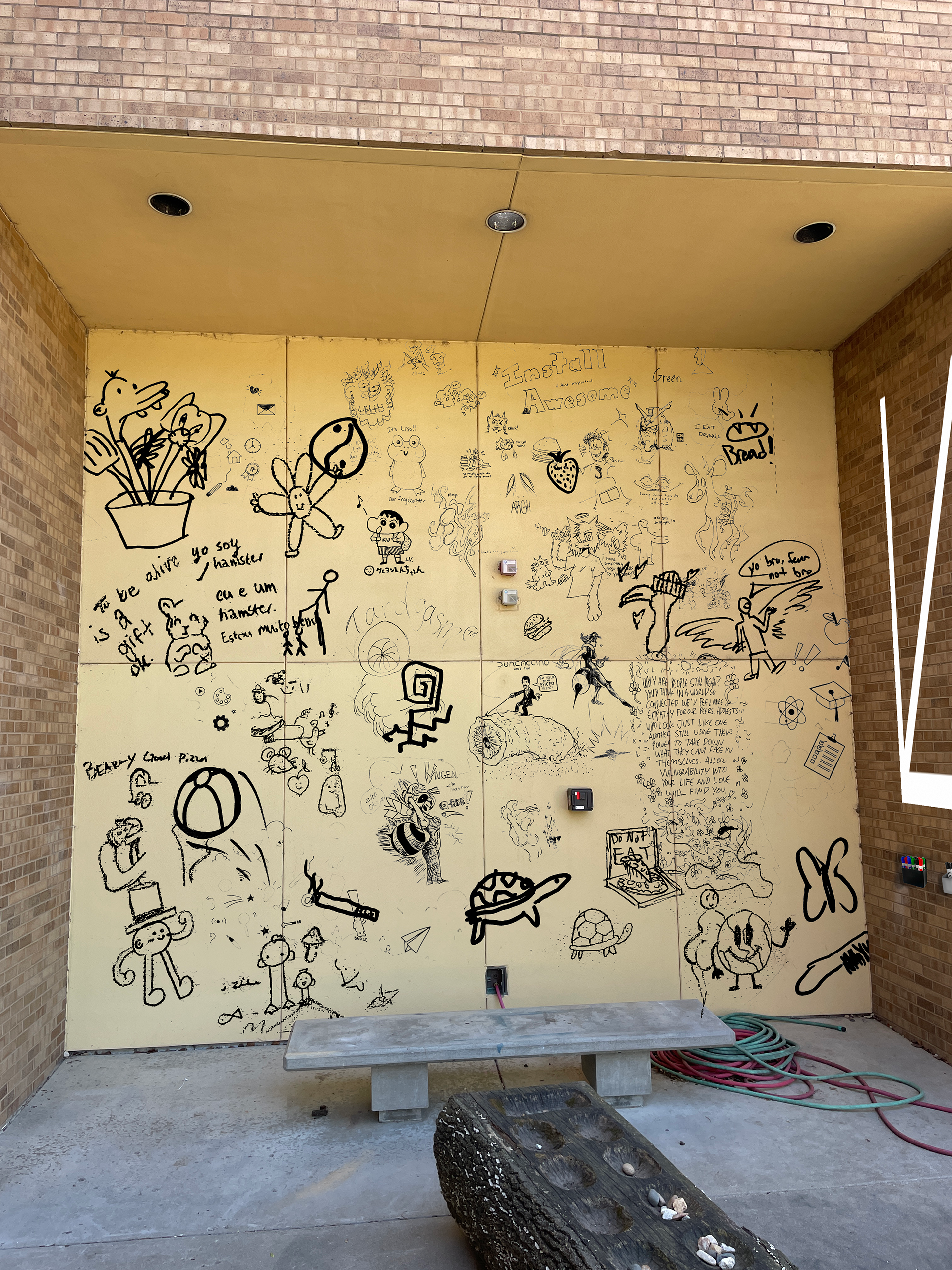 Adding a sketch wall outside would be fun! We're always doodling anyway...