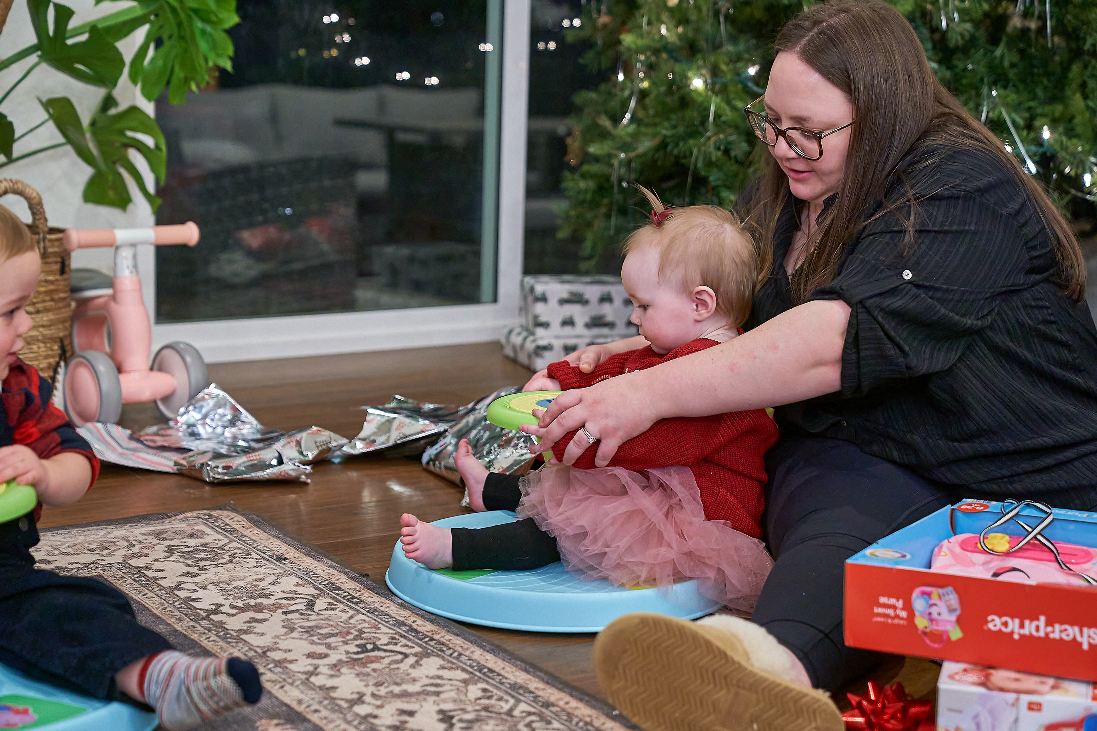 Amy gave the kids "Sit'N'Spin" for Christmas...it was the big hit!