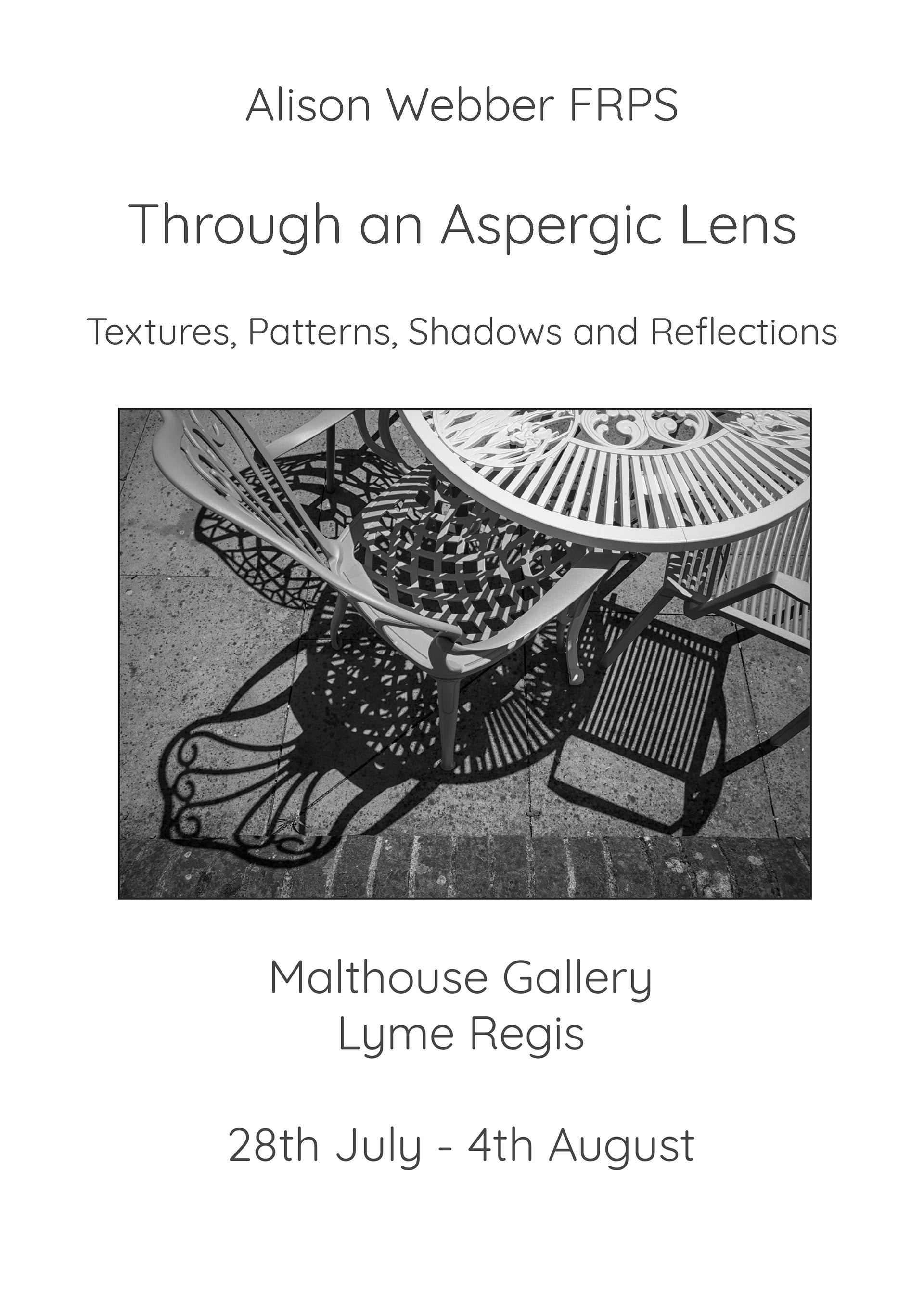 Poster for exhibition "Through and Aspergic Lens"