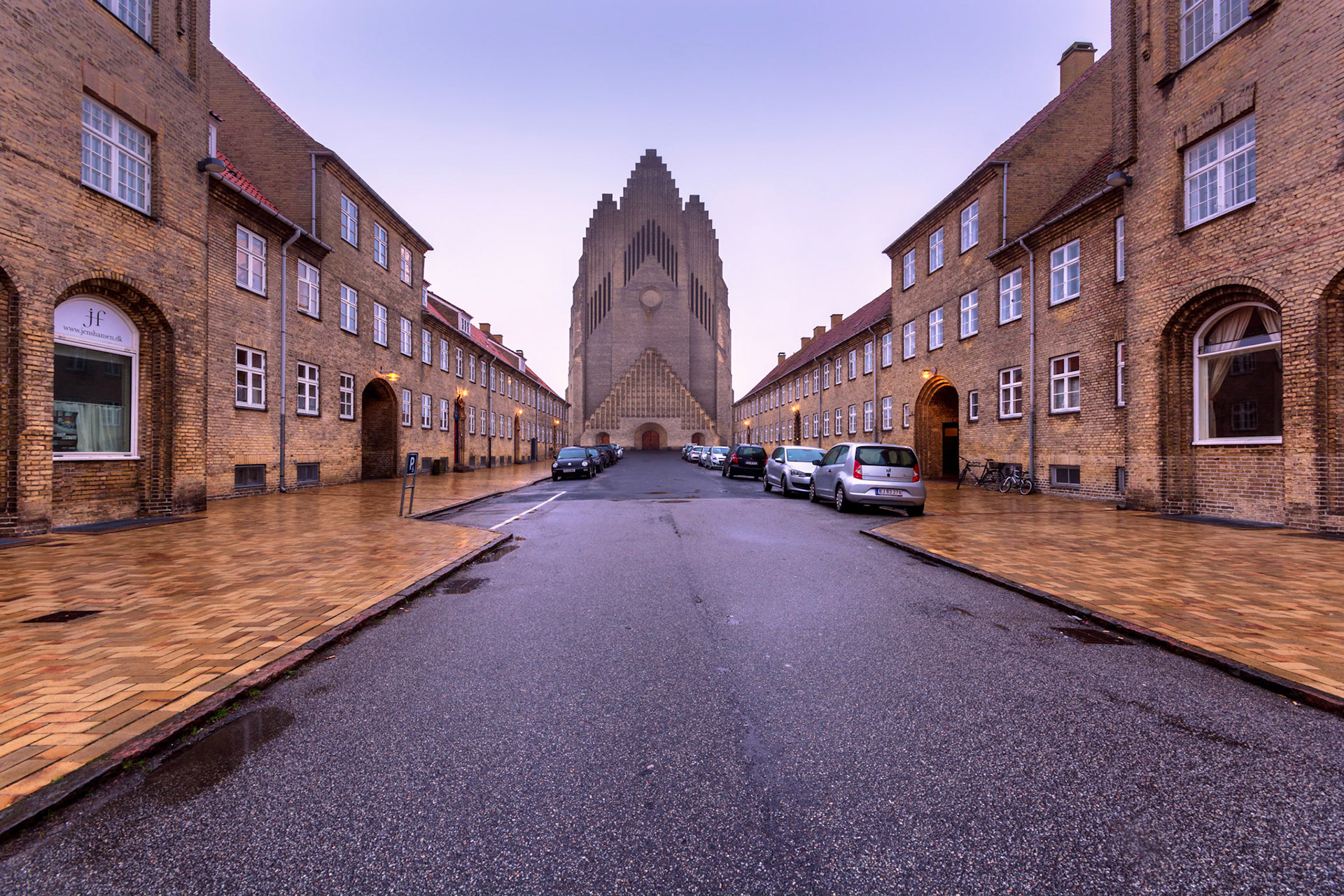 Grundtigskirken during early morning .The cloud and the mist creating nice photogenic atmosphere