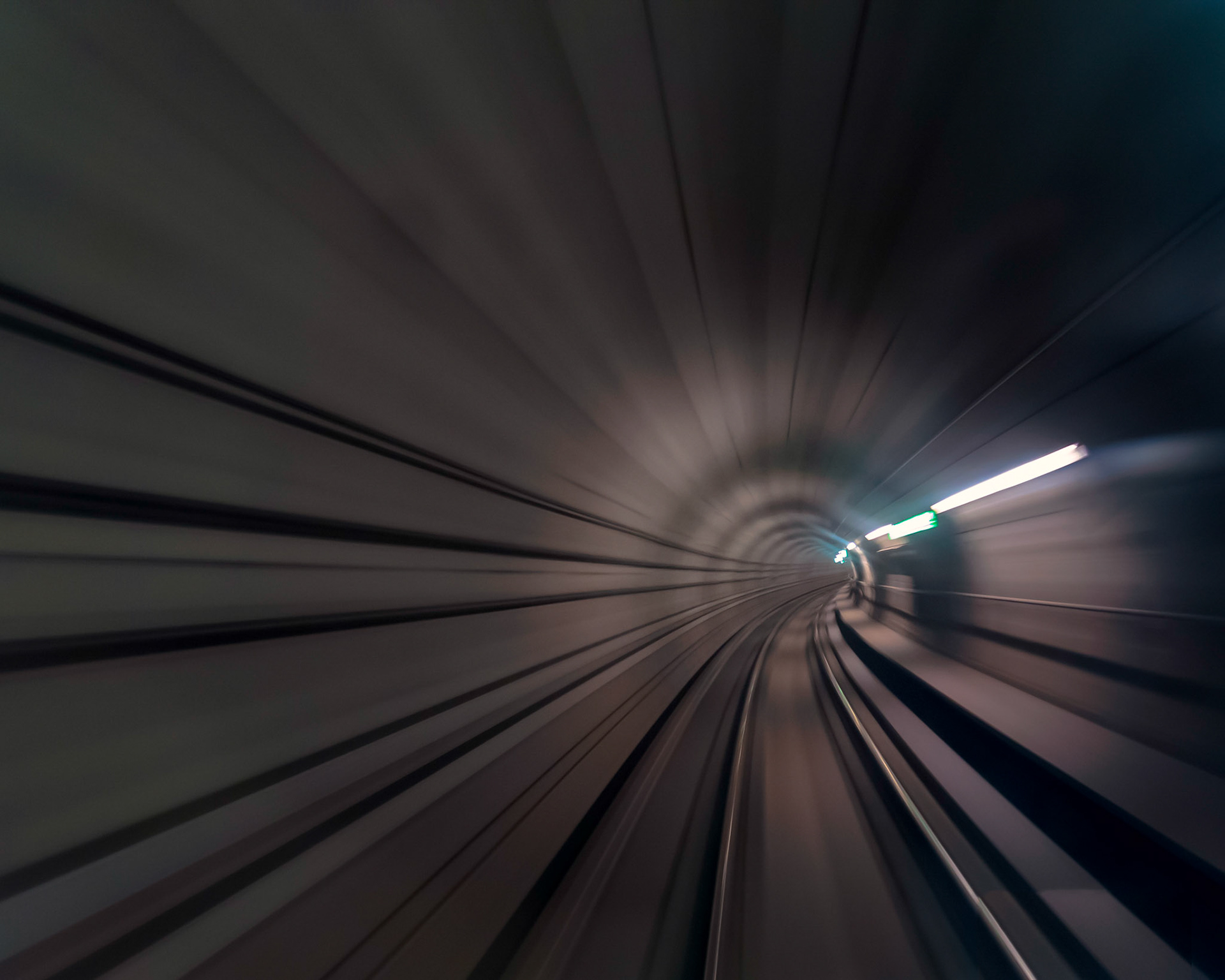Speed of light.. Metro tonnel captured from moving metro train