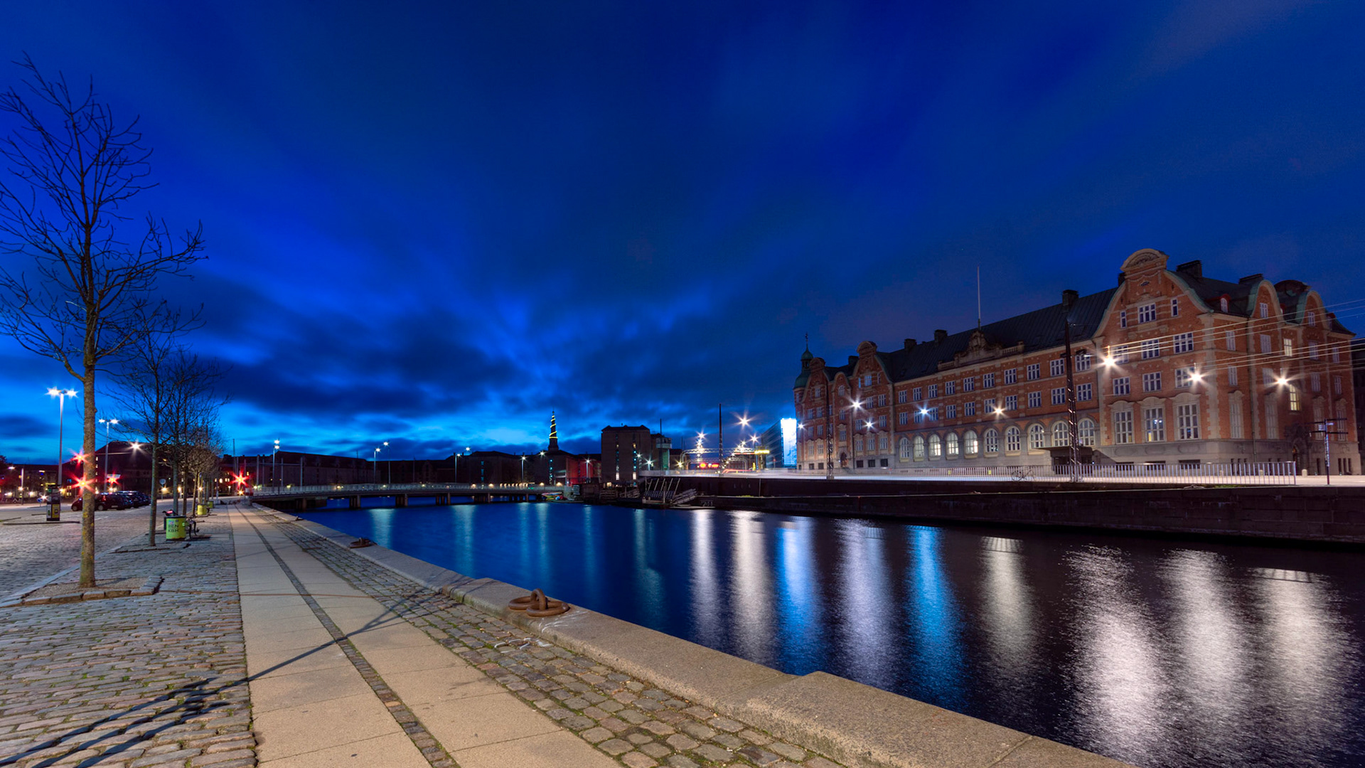 Stock exchange under blue hour