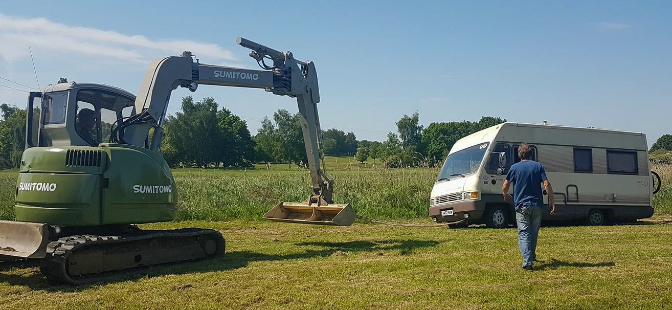 First attempt at pulling the motorhome out