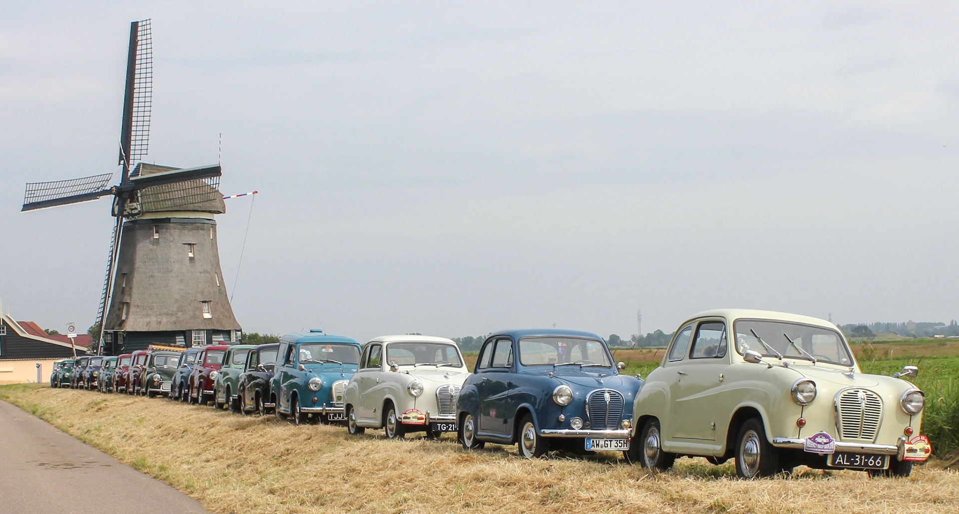 Austin A30-A35 Owners Club at Tweede Broekermolen in The Netherlands