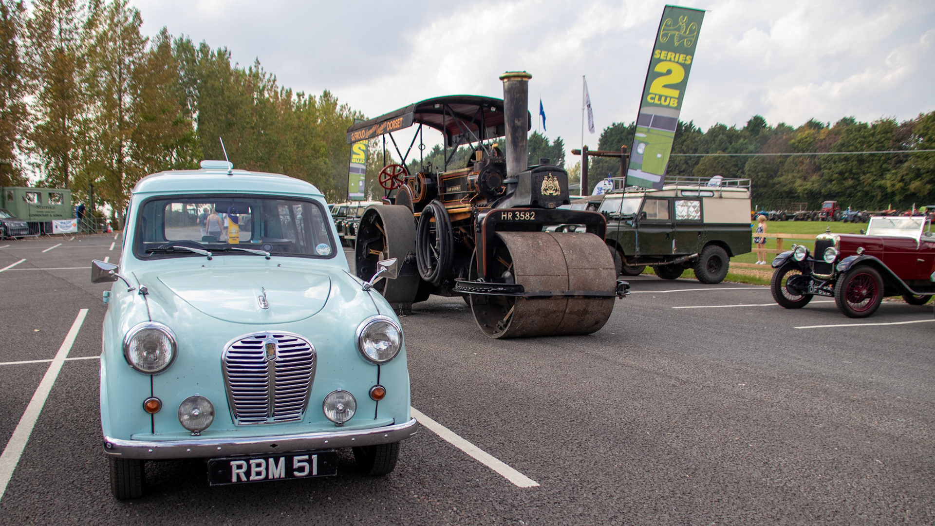 Austin A30 van conversion RBM51 at Statfold Road, Rail and Ale