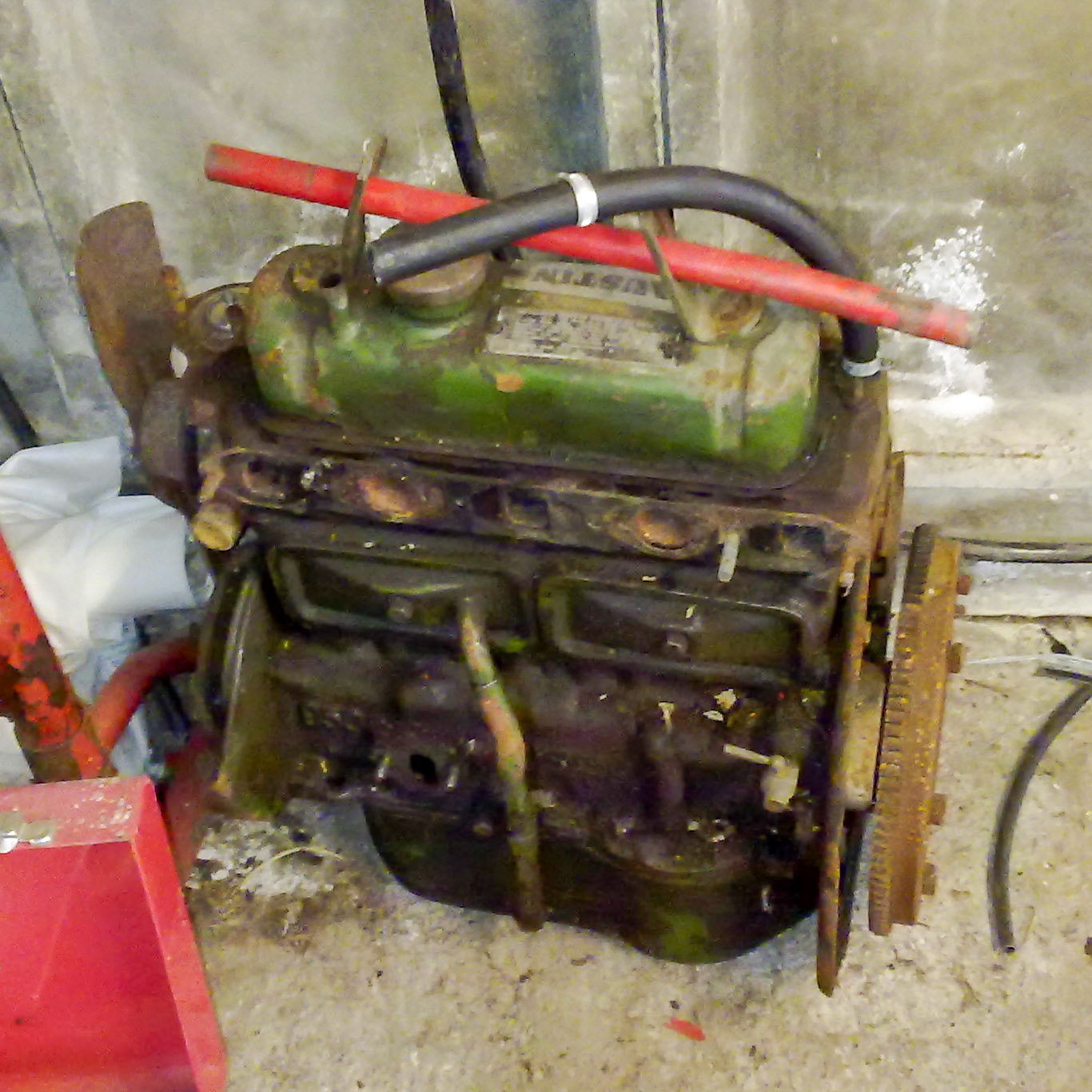 Spare Austin parts in the garage