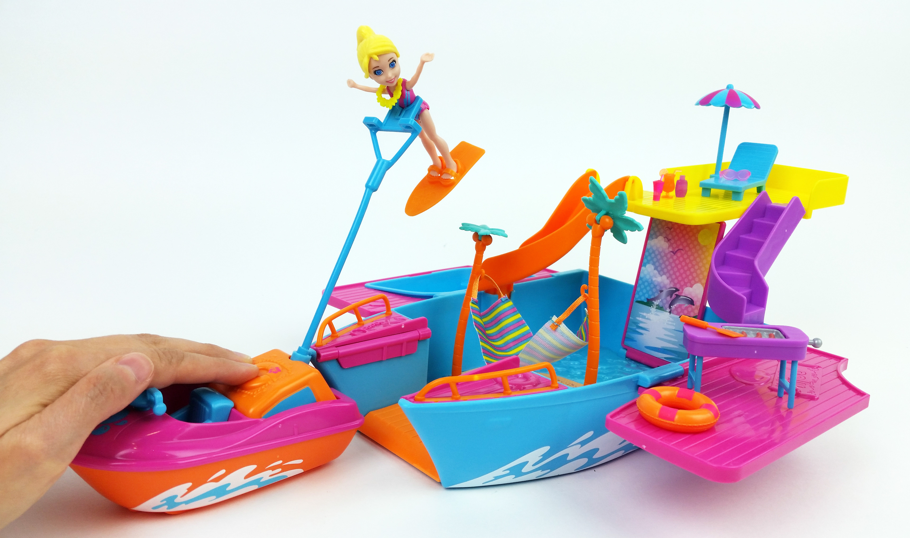 and do cool tricks on her jet ski!