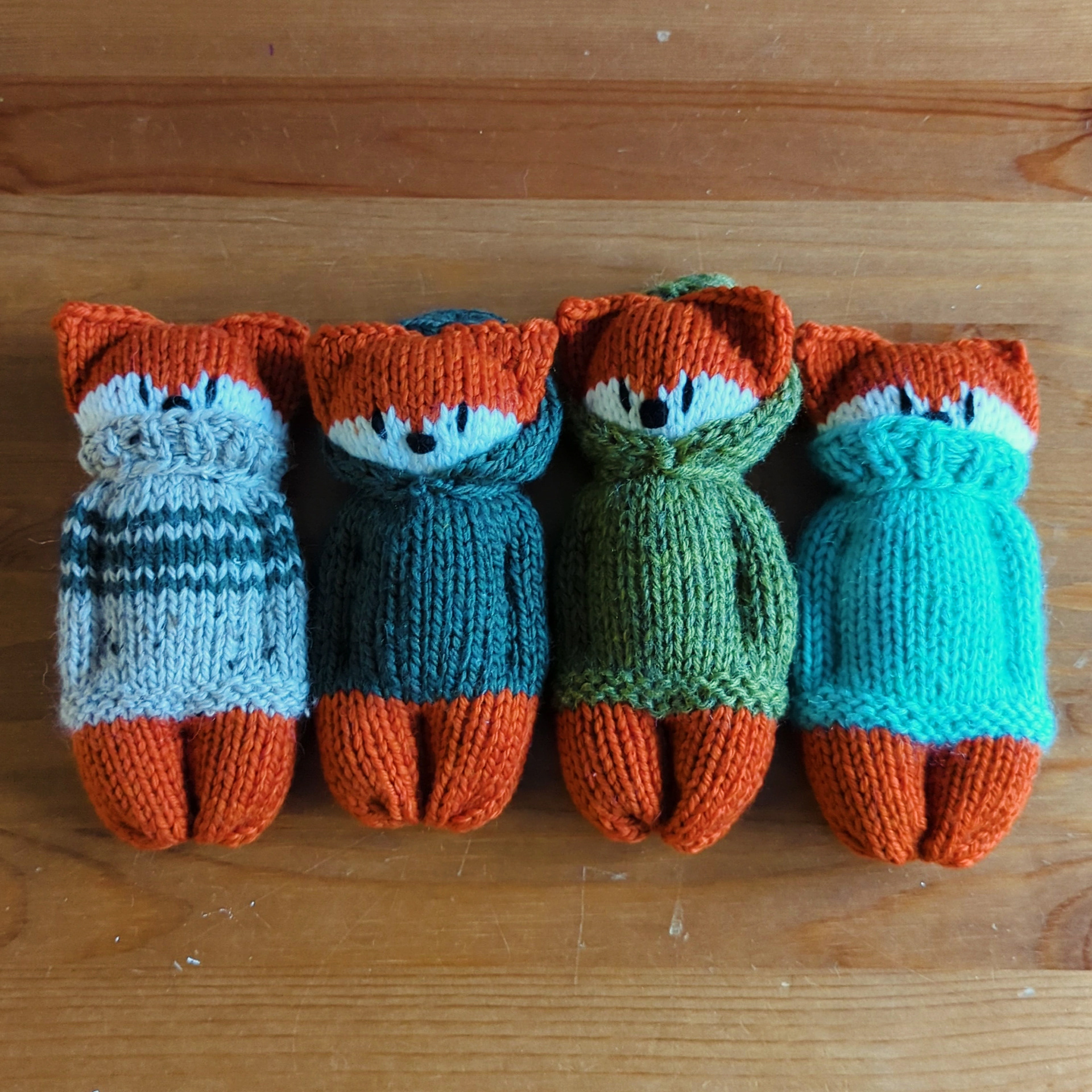 Various Knitted Foxes 