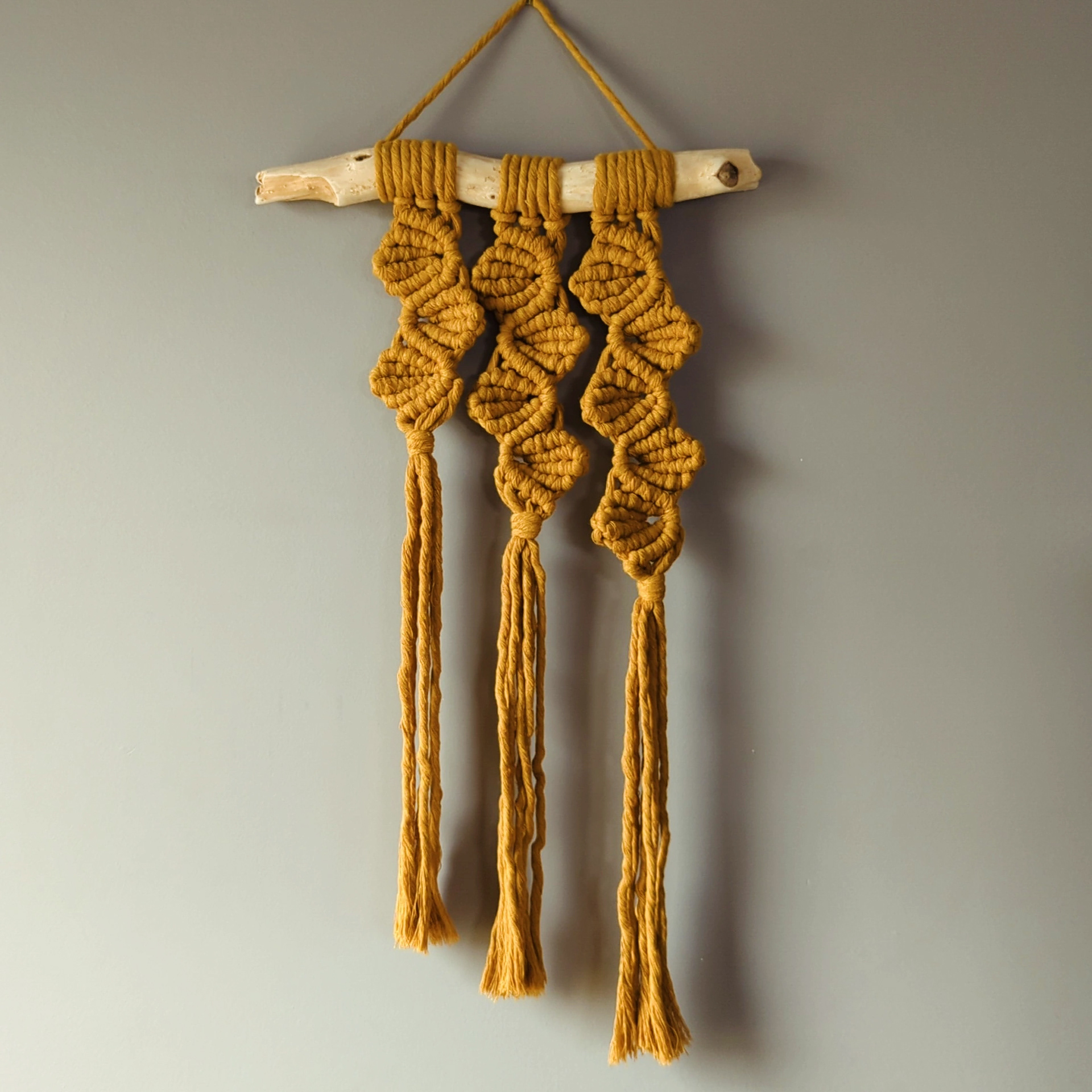 Yellow Ochre macrame wall hanging 