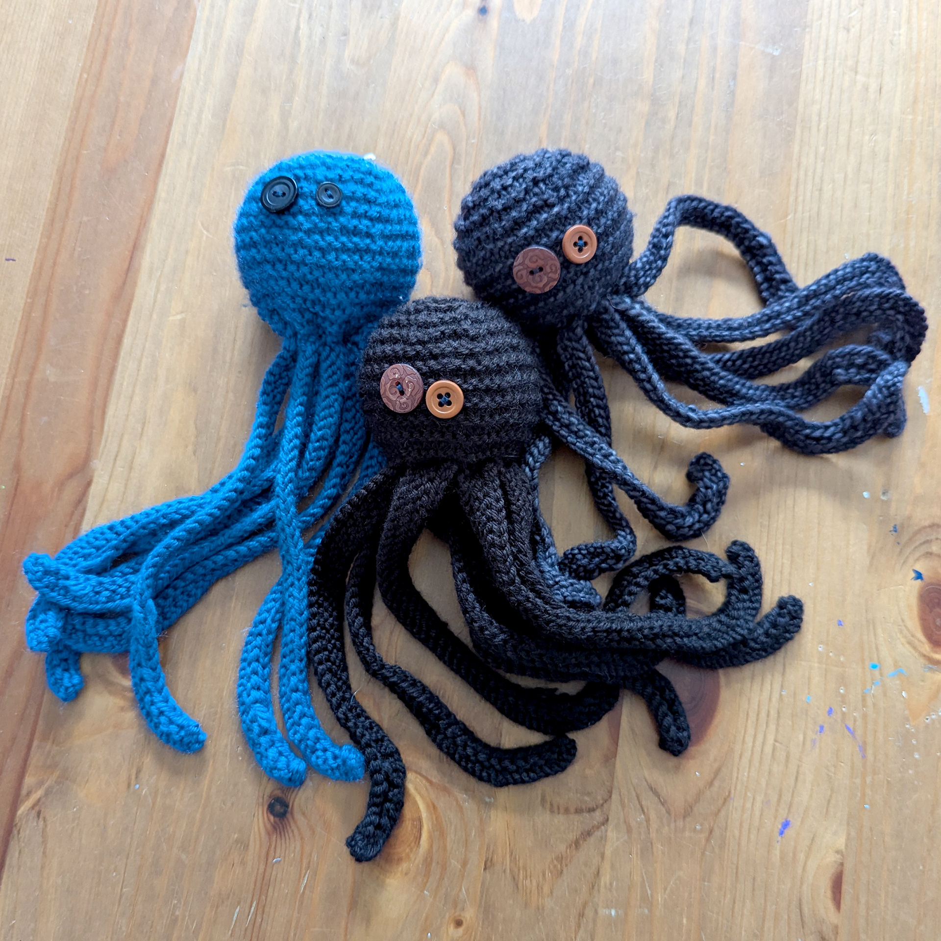 Hand knit octopuses 