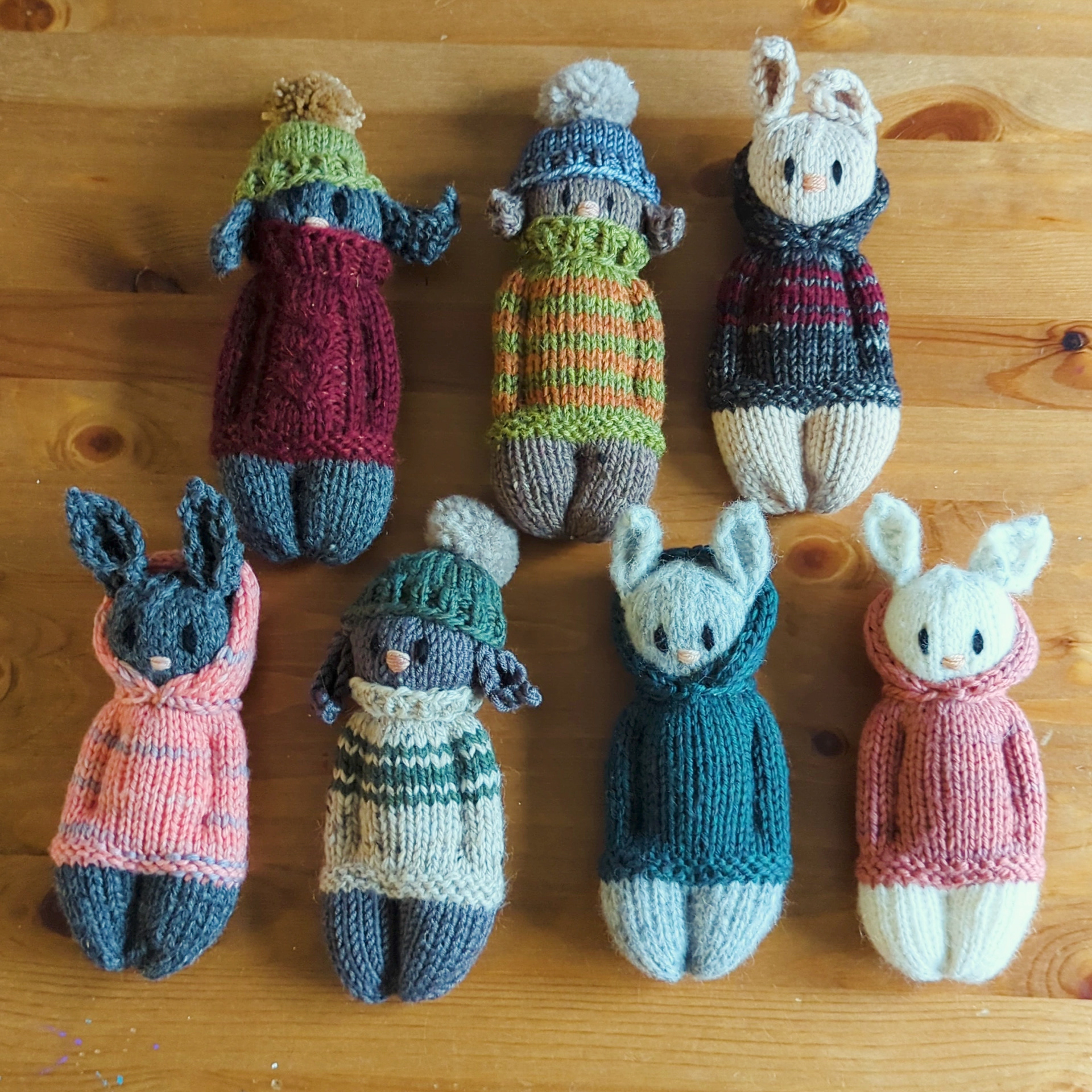 Various Knitted Bunnies