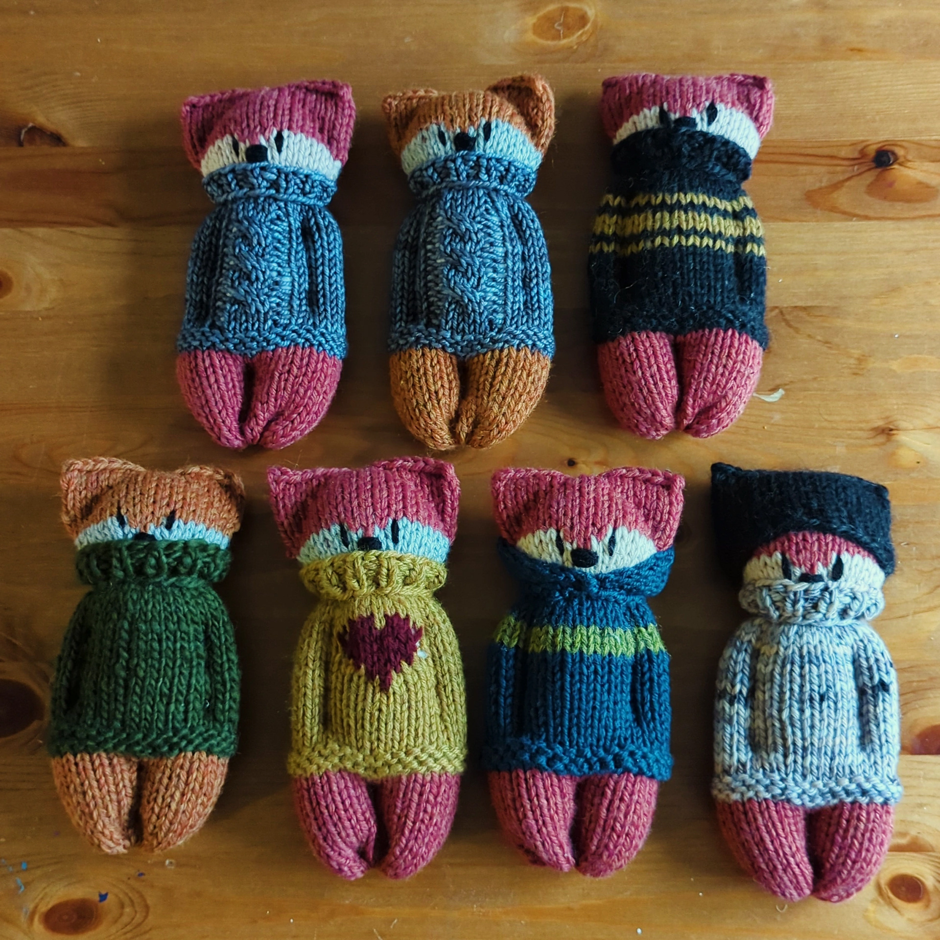 Various Knitted Foxes
