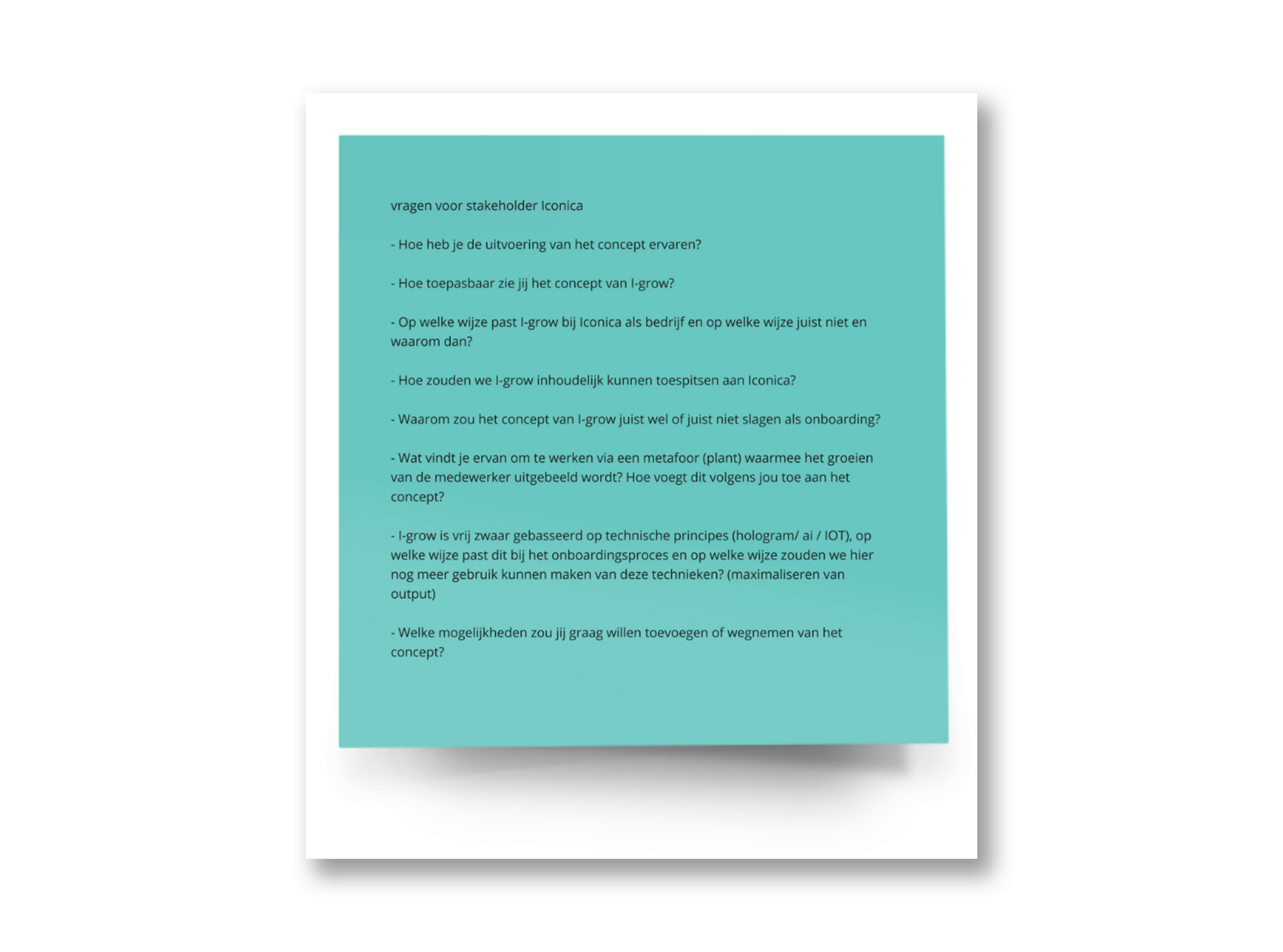 Feedbackvragen opdrachtgever