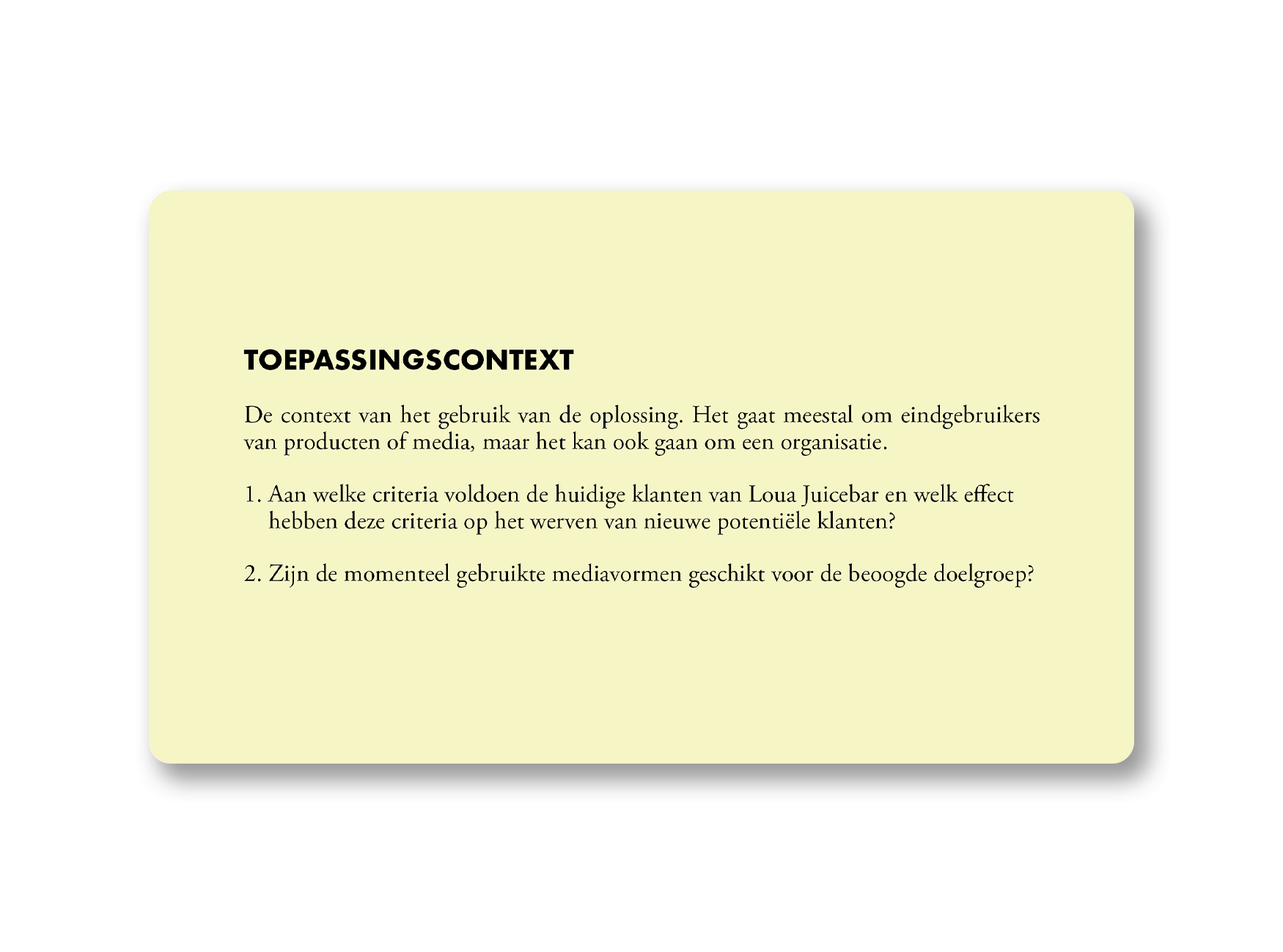 Toepassingscontext