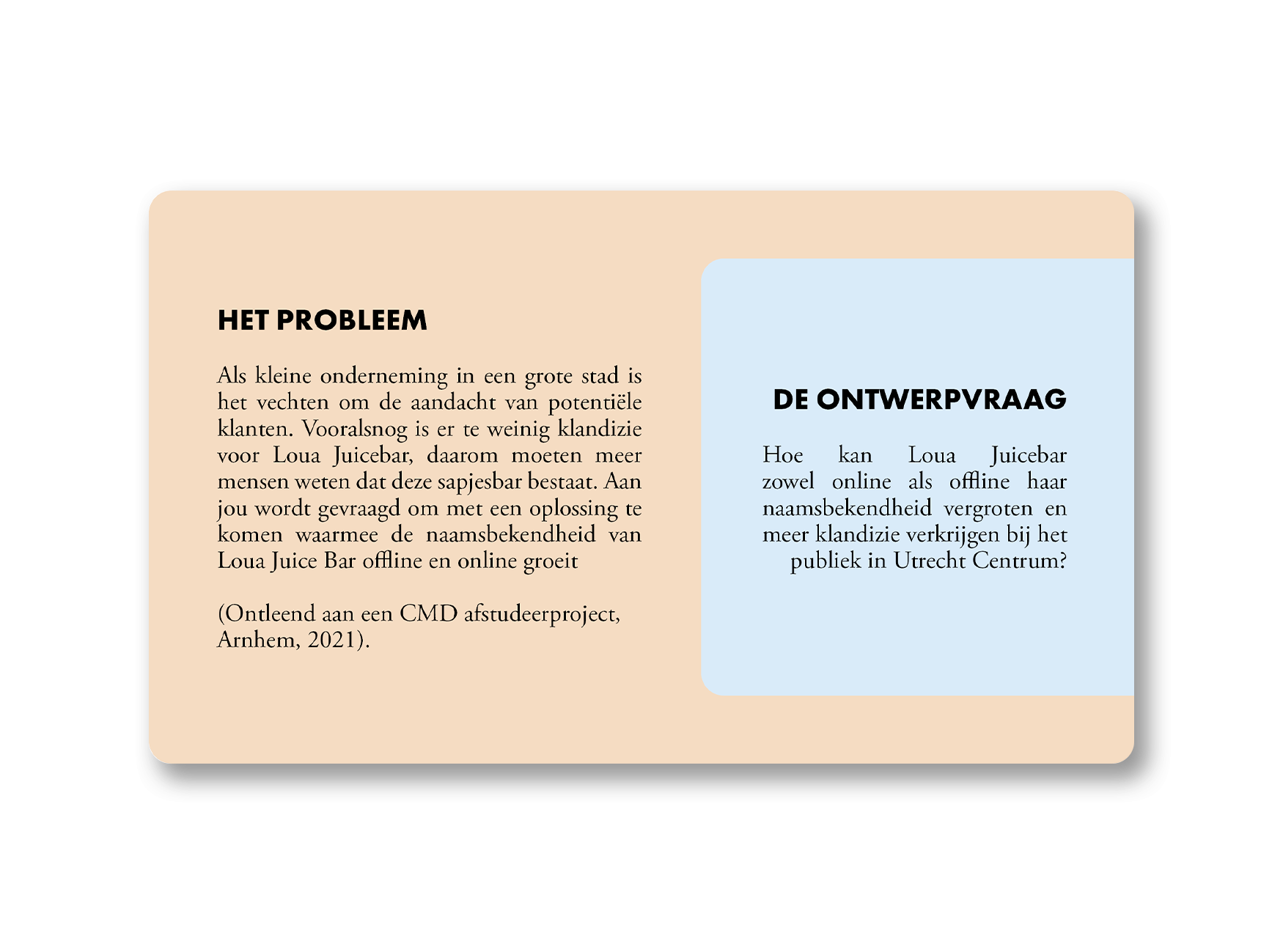 Het probleem & de ontwerpvraag