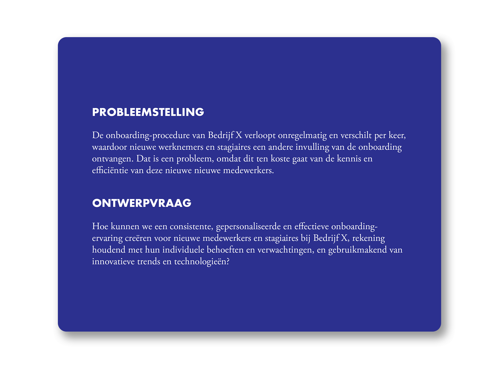 Probleemstelling & Ontwerpvraag