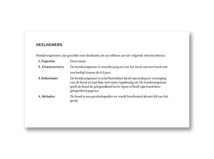 Selectiecriteria deelnemers