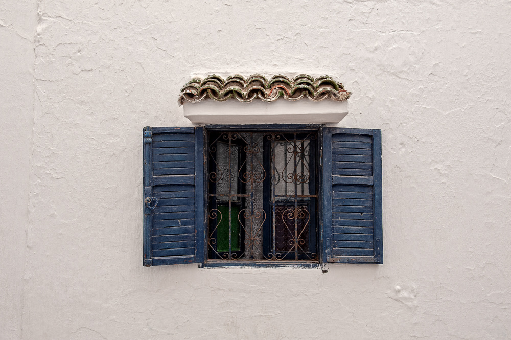 The blue and white city inside the Kasbah