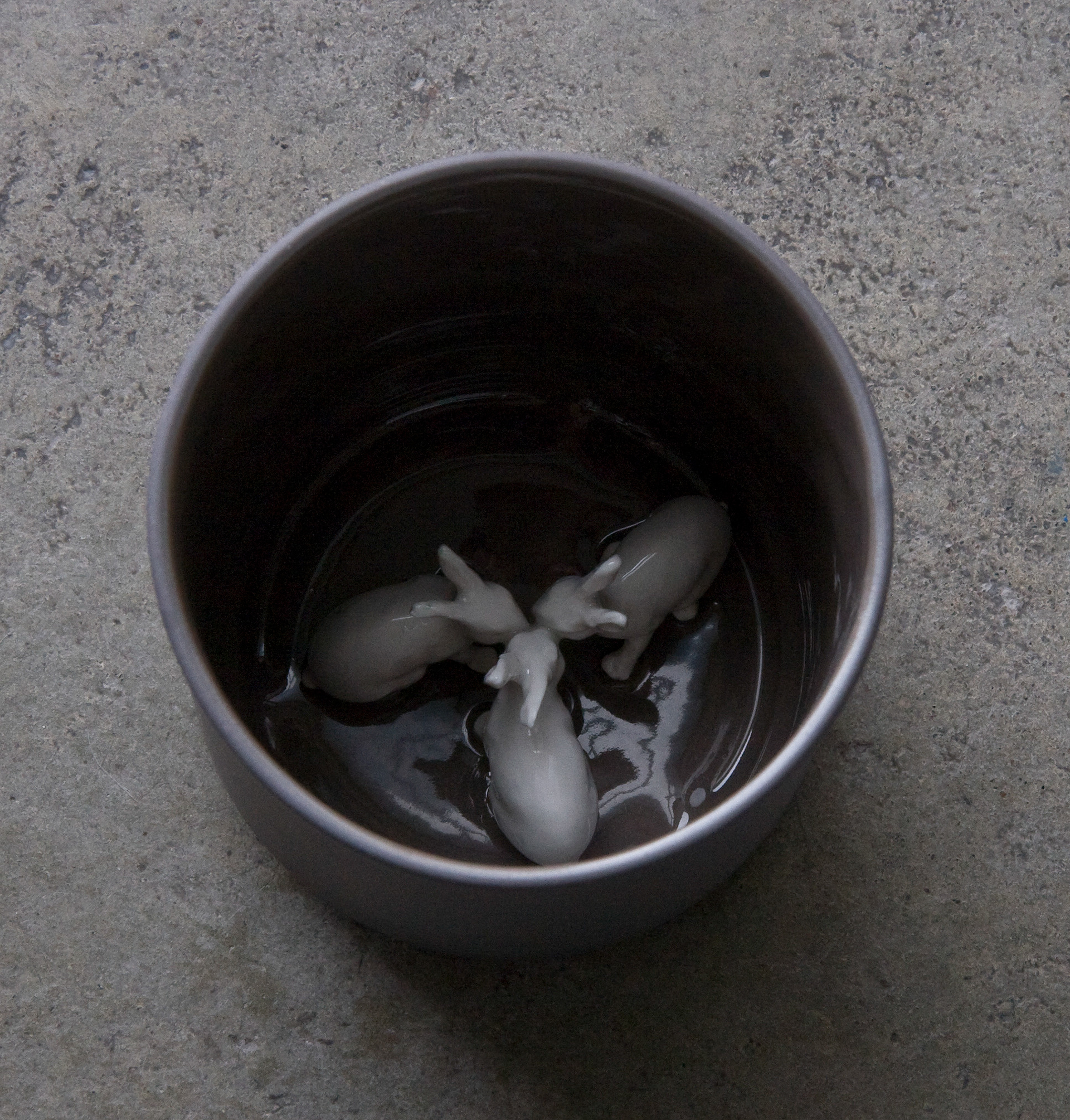 “Secret Society” / “Salaseura” Stoneware Slip cast, handbuilt 2009 ∅80 mm, height 85 mm