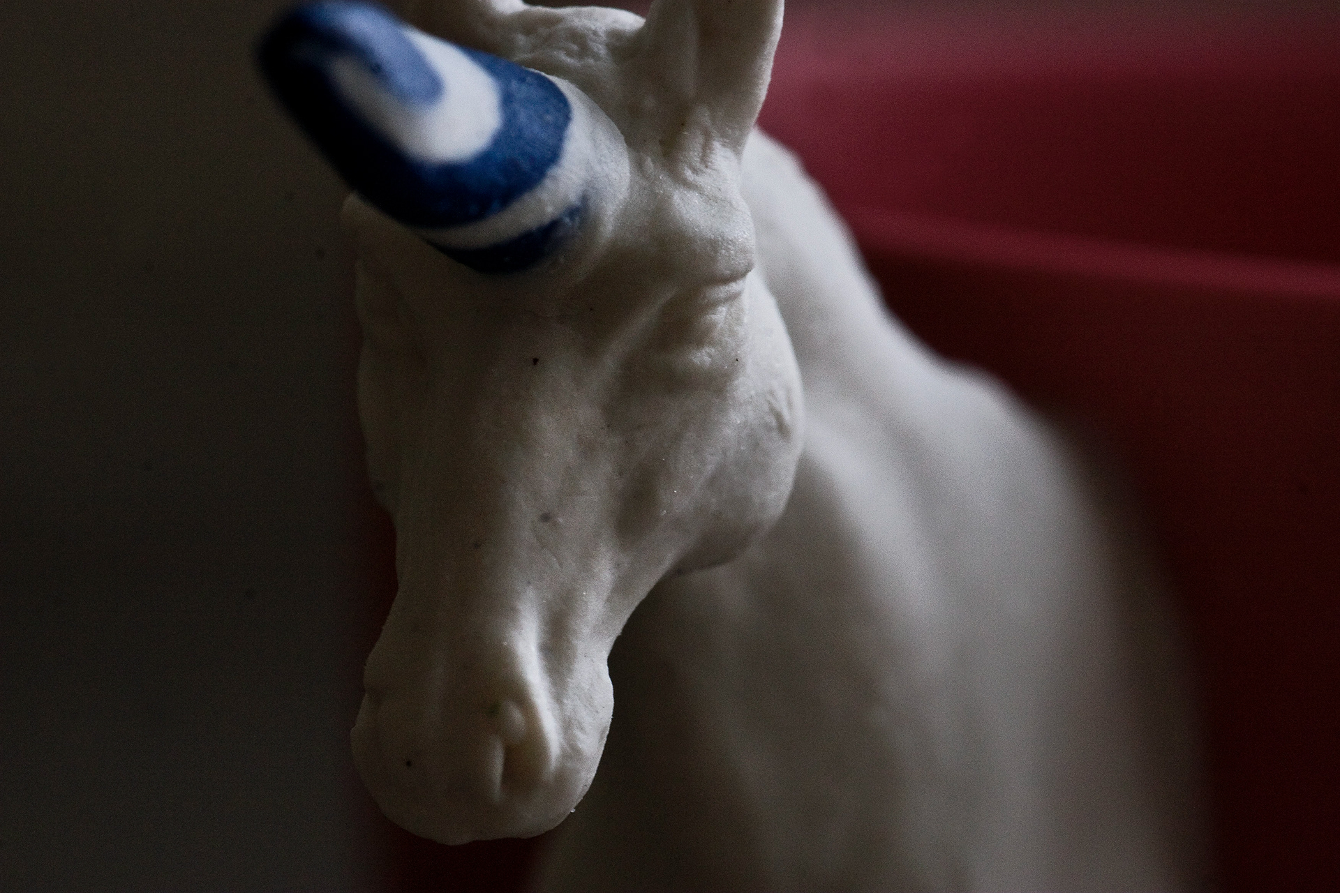 “Unicorn” / “Yksisarvinen” Stoneware Slip cast, handbuilt 2010 ∅170 mm, height 120 mm